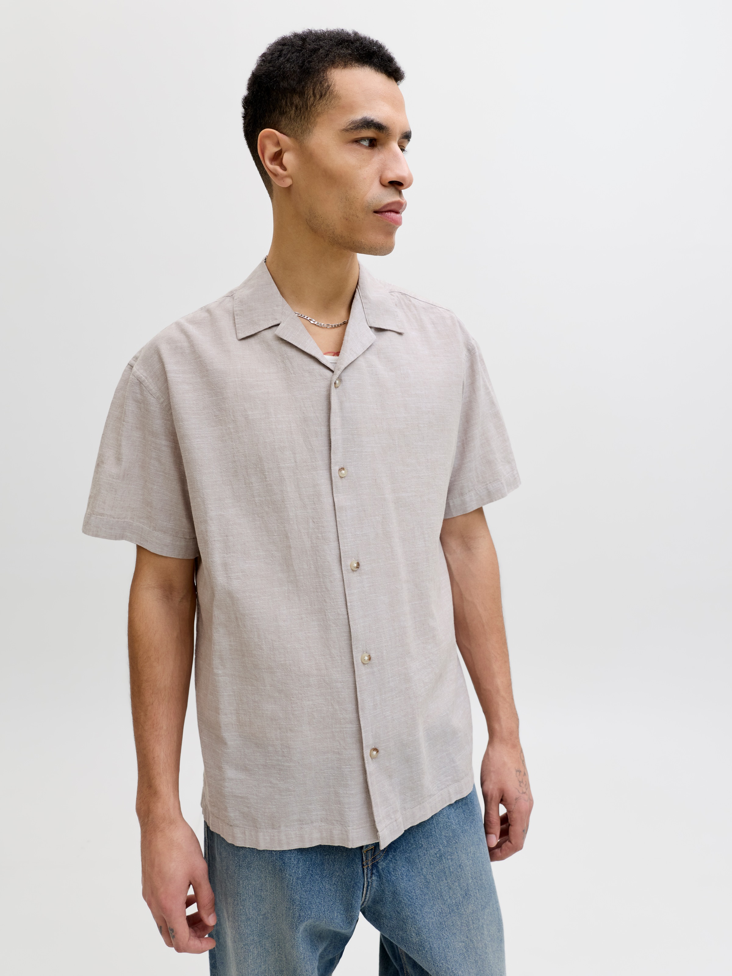 Jack & Jones Kurzarmhemd "JJESUMMER LINEN BLEND RESORT SHIRT SS SN" Baumwol günstig online kaufen