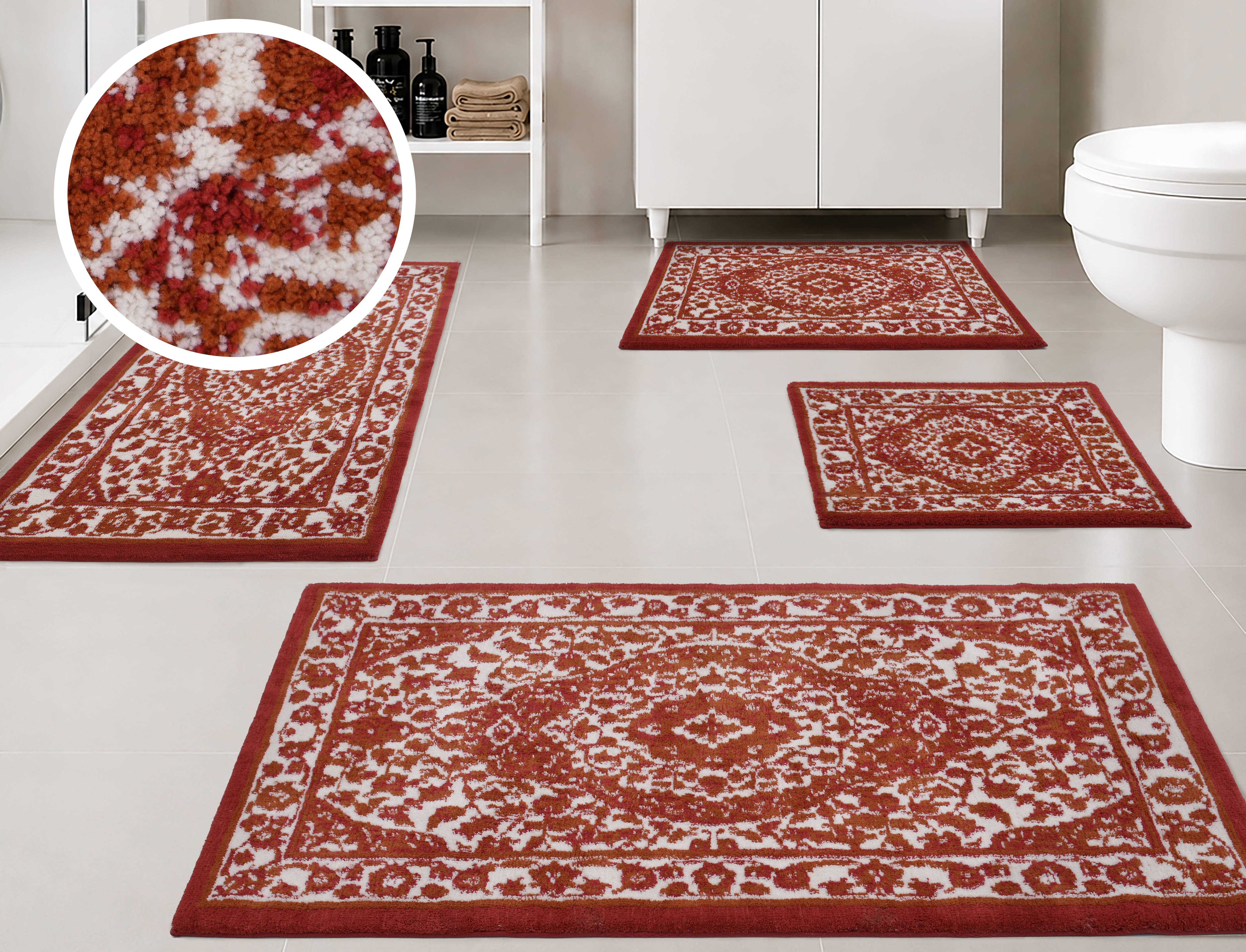 OTTO home Badematte "Oriental, Badvorleger, Badezimmer Teppich, Duschvorleger" Höhe 18 mm rutschhemmend beschichtet schnell trocknend Badteppich, Orient-Optik