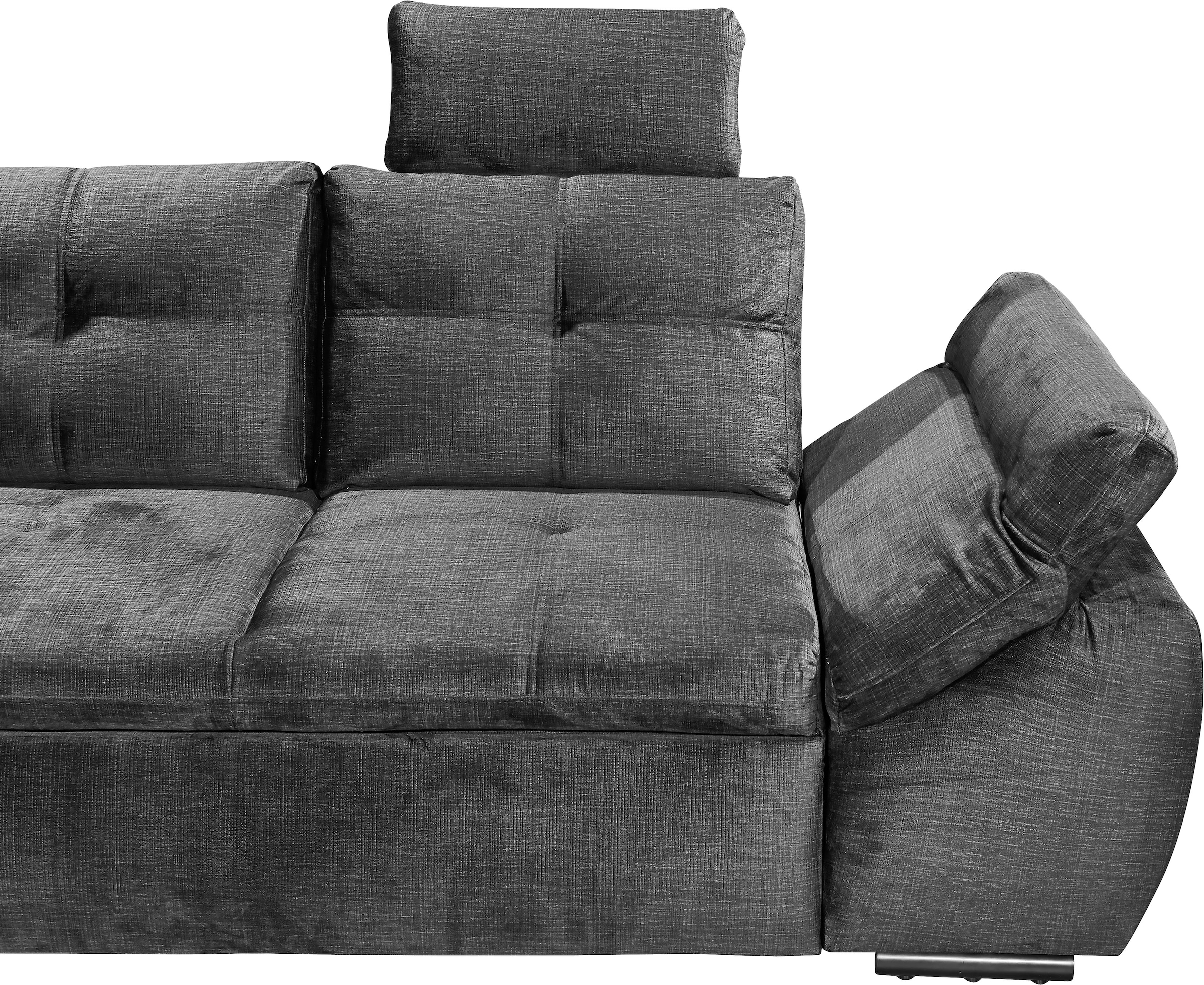ED EXCITING DESIGN Ecksofa »Alija L-Form«, mit Bettfunktion, Armteilverstellung & Kopfstützen