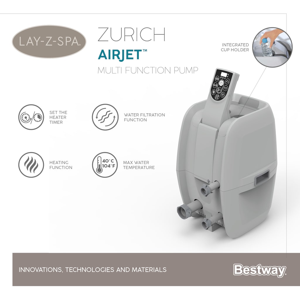 Bestway Whirlpool »LAY-Z-SPA® ECO-Whirlpool Zurich AirJet™«