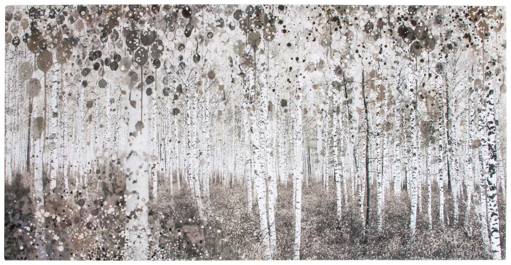 Art for the home Leinwandbild "Birkenwald" Wald Aquarell Wald 60 x 120 cm günstig online kaufen