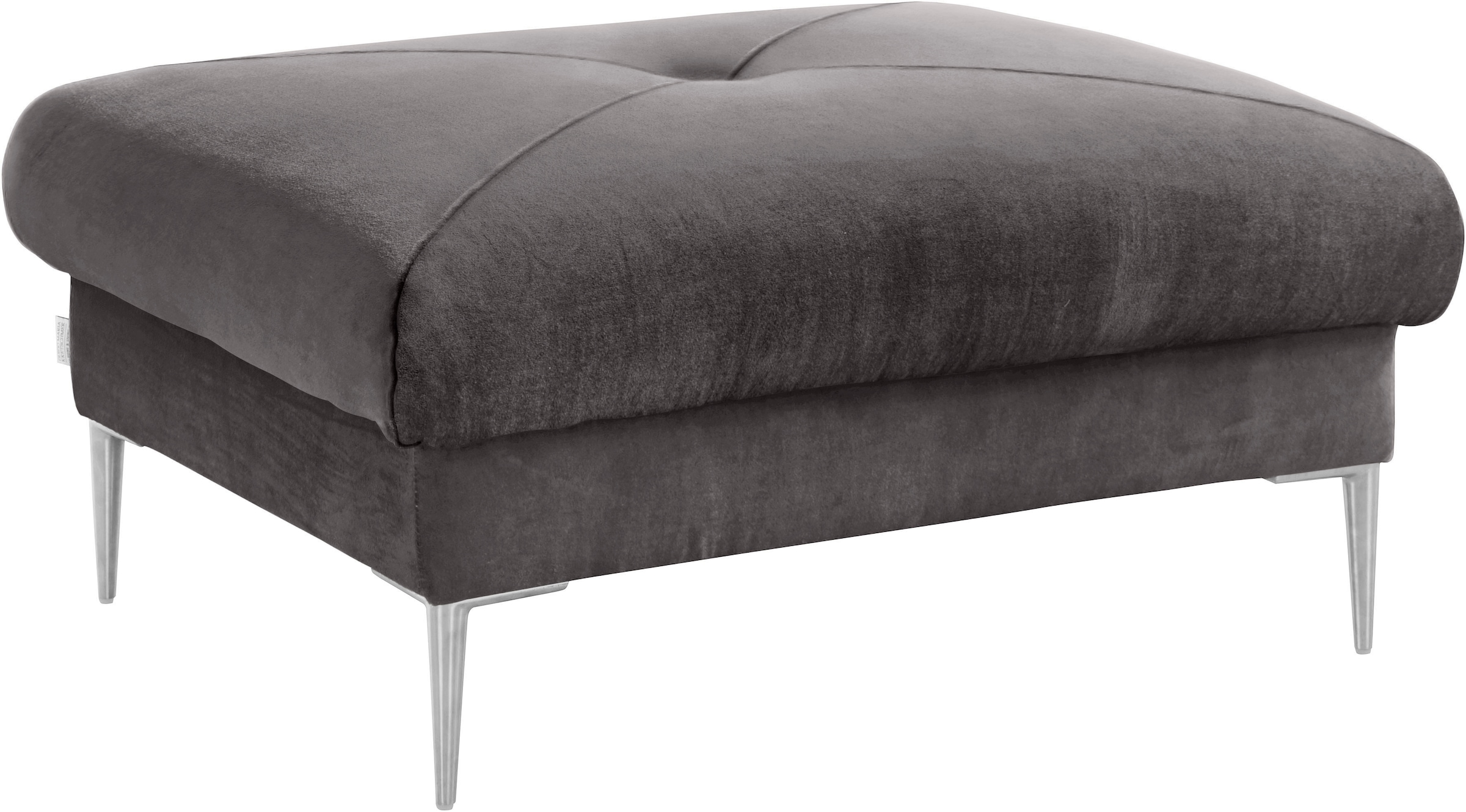 Guido Maria Kretschmer Home&Living Hocker »Chilltime, elegant und bequem durch Komfortsitzhöhe 46cm, hoher Fuß«, mit eleganter Kreuznaht auf der Sitzfläche