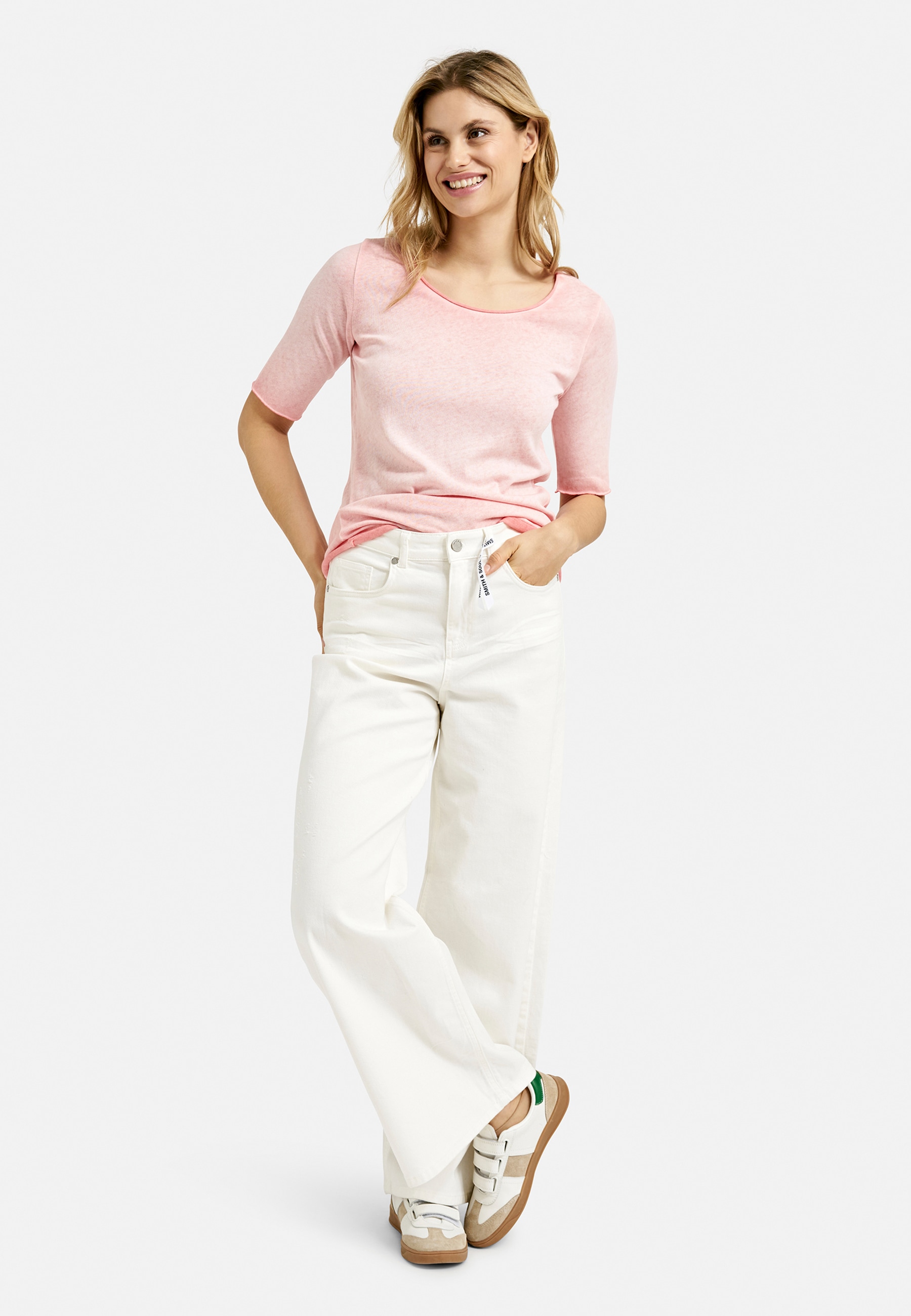 Smith & Soul Kurzarmpullover, aus Feinstrick