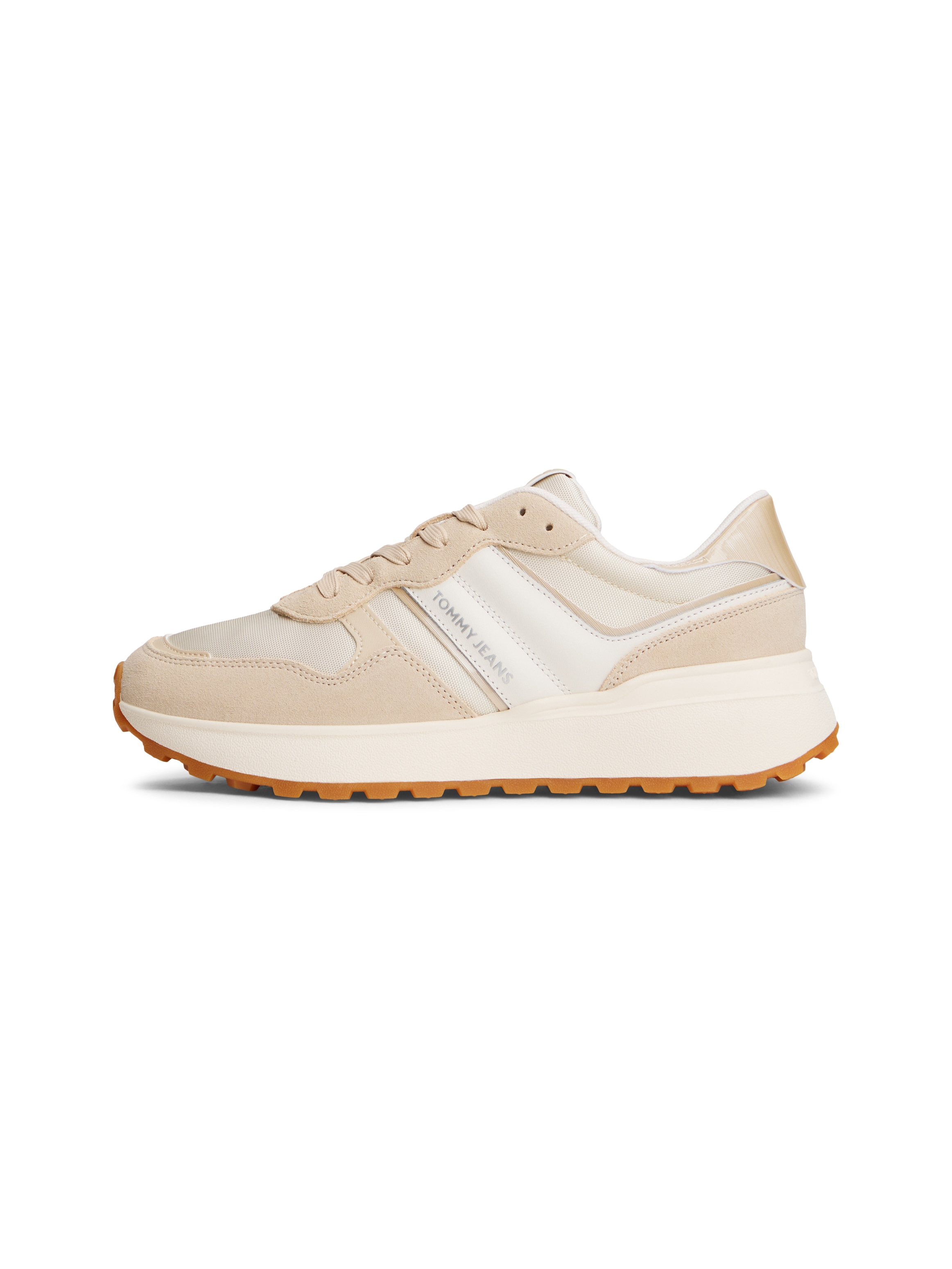 Tommy Jeans Plateausneaker »TJW CLEATED RUNNER«, Freizeitschuh, Halbschuh, Schnürer mit Kontrastbesatz