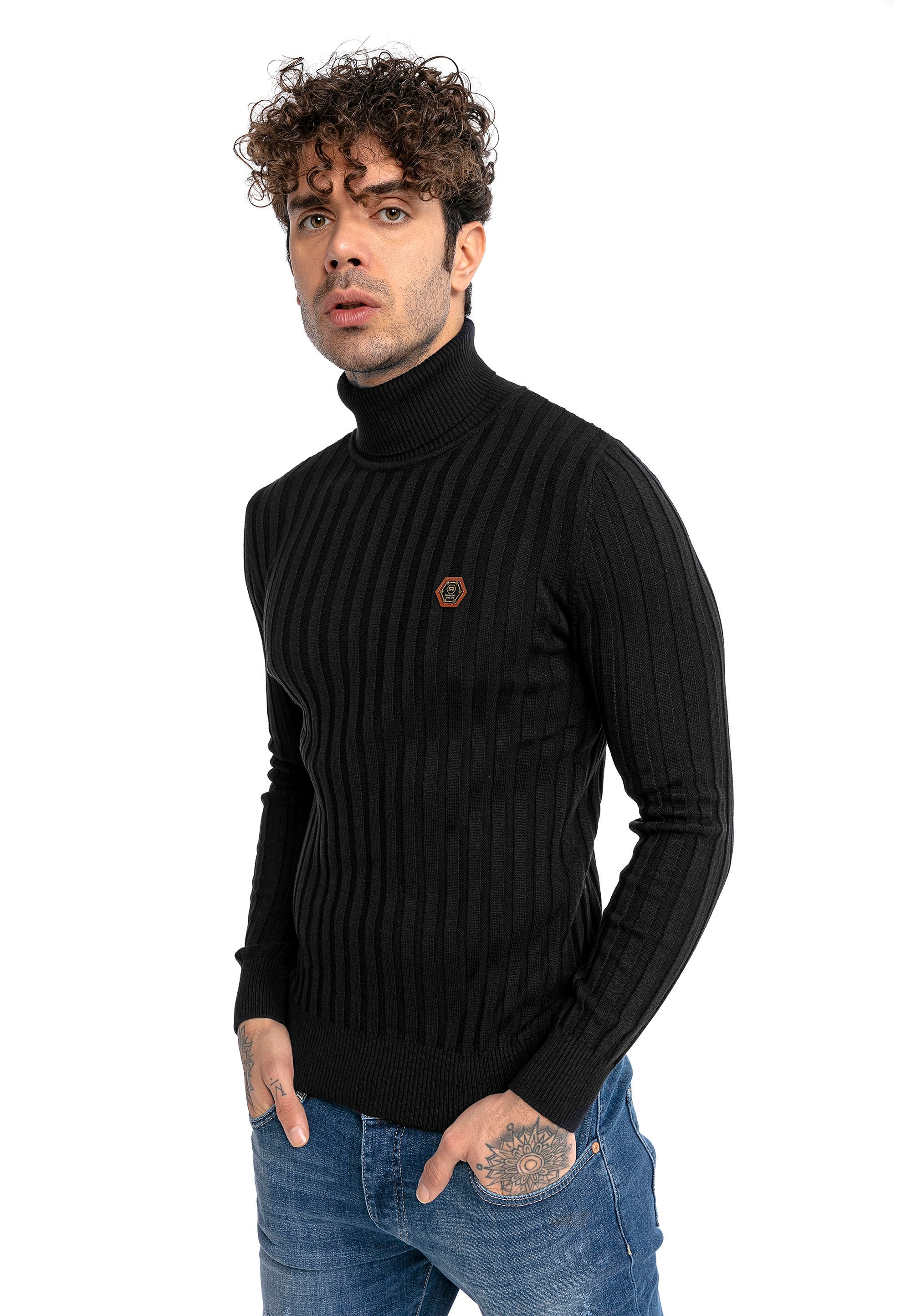 RedBridge Rollkragenpullover »Kiew«, mit gestreiftem Strickmuster