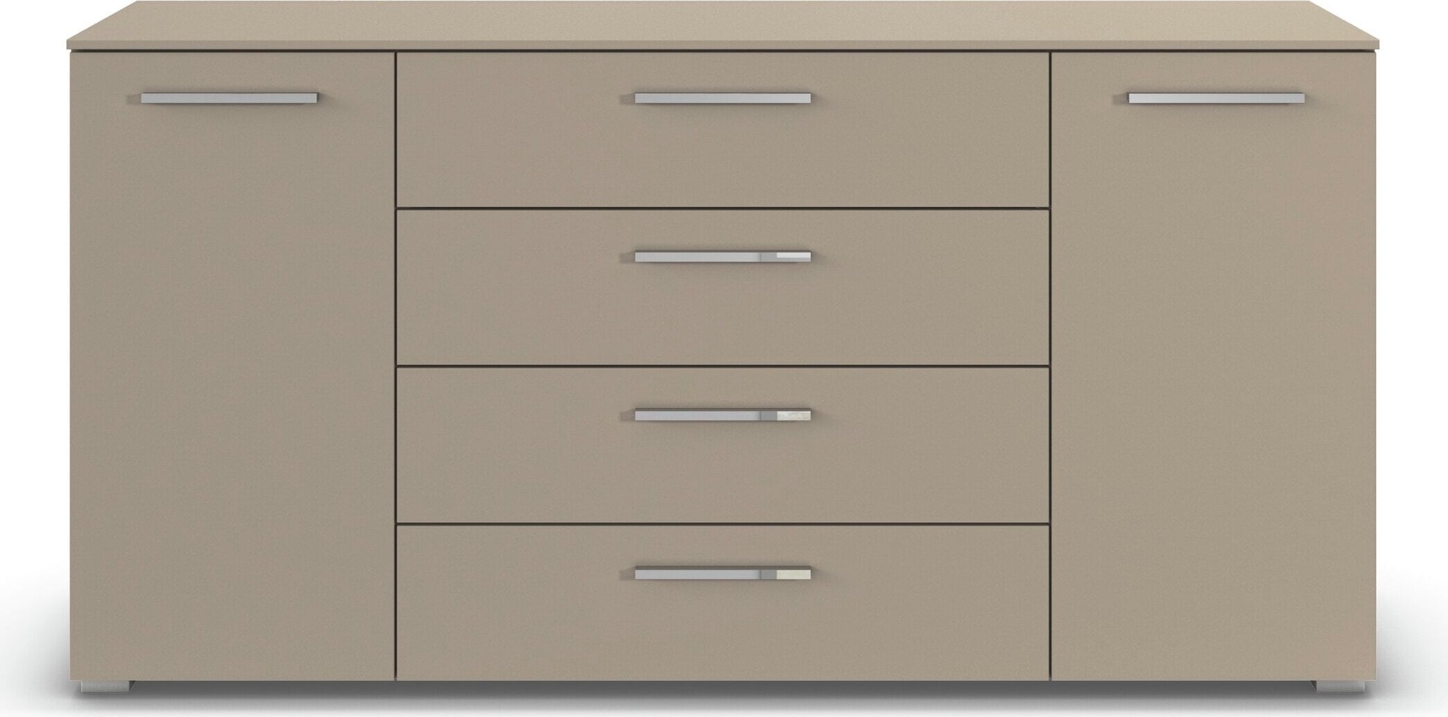 rauch Kombikommode »Sideboard Schubkommode Kommode MONTCLAR Front Dekor/Hochglanz/Glas« Breite 160 / Höhe 81 cm, 2 Einlegeböden, inkl. Soft-Close-Funktion,  2-türig, 4 geräumige Schubladen, viele Griffvarianten MADE IN GERMANY