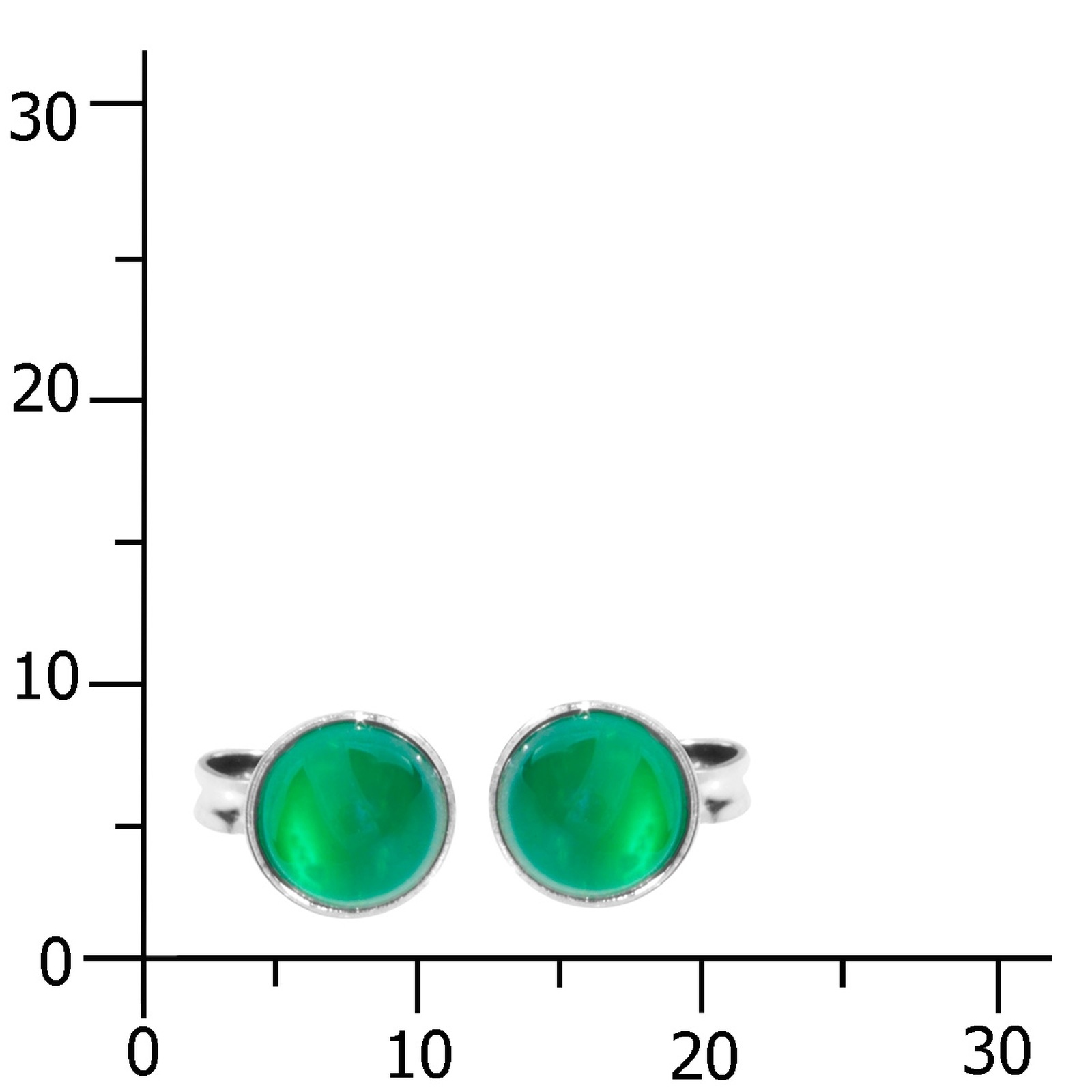 Ostsee-Schmuck Classic 6 mm Stud Earrings Silver Green Agate 2