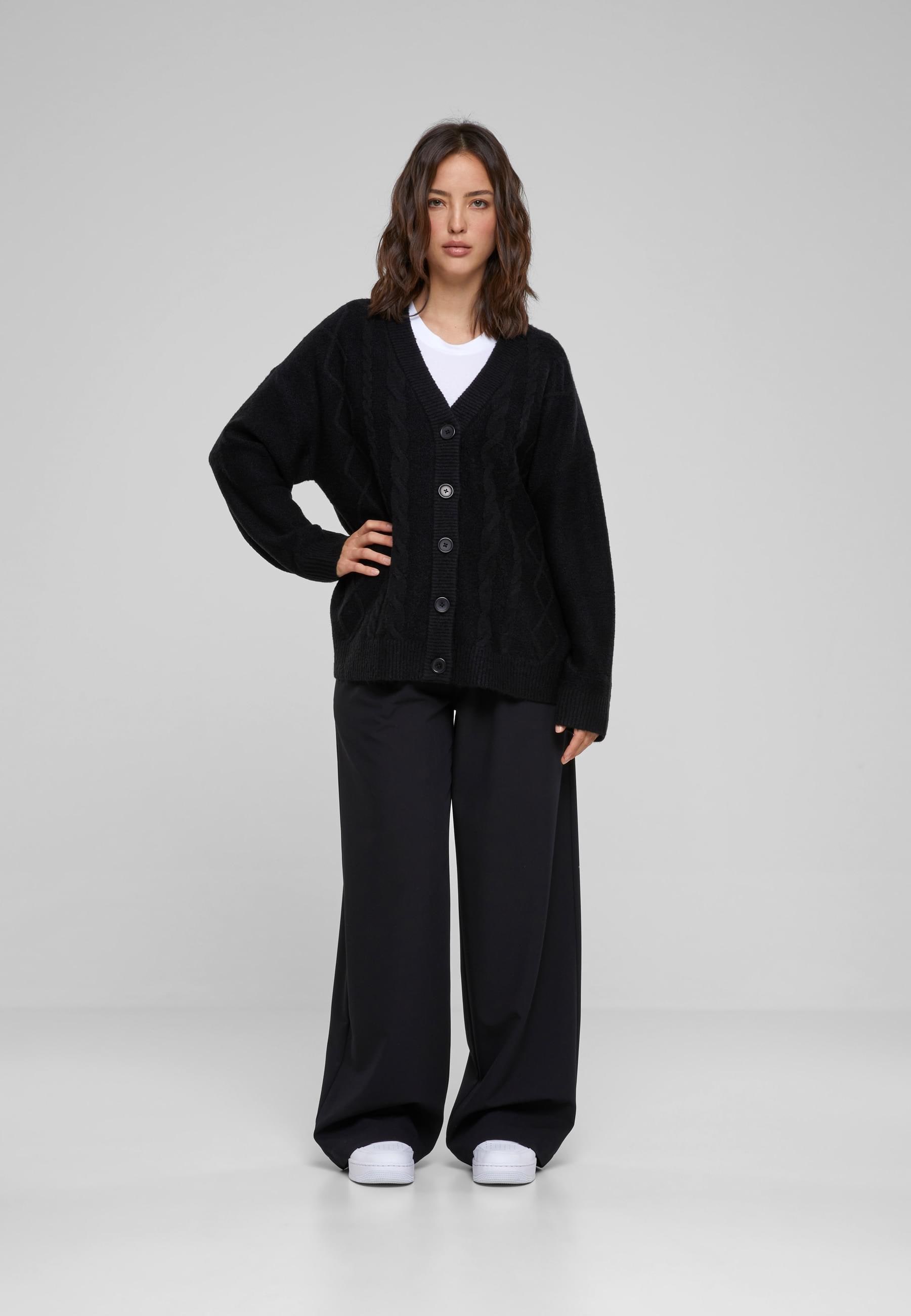 URBAN CLASSICS Strickjacke »Urban Classics Damen Ladies Cabel Knit Cardigan«