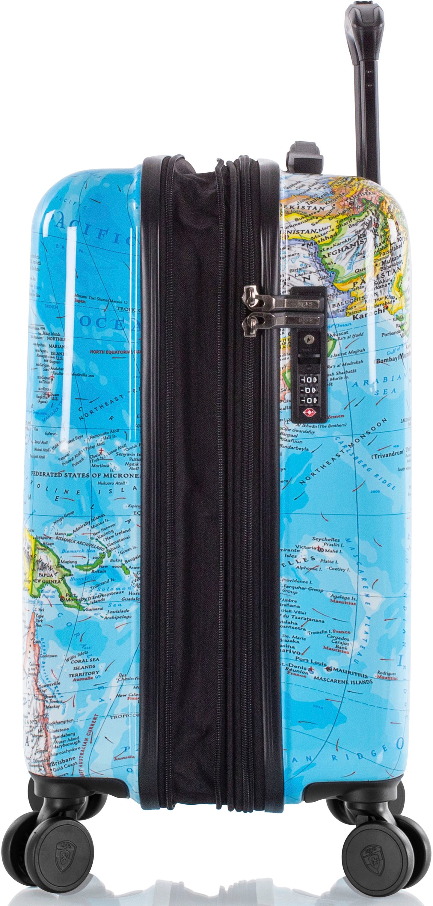 Heys Hartschalen-Trolley »Journey 3G bunt, 53 cm«, 4 Rollen, Hartschalen-Koffer Handgepäck-Koffer TSA Schloss Volumenerweiterung