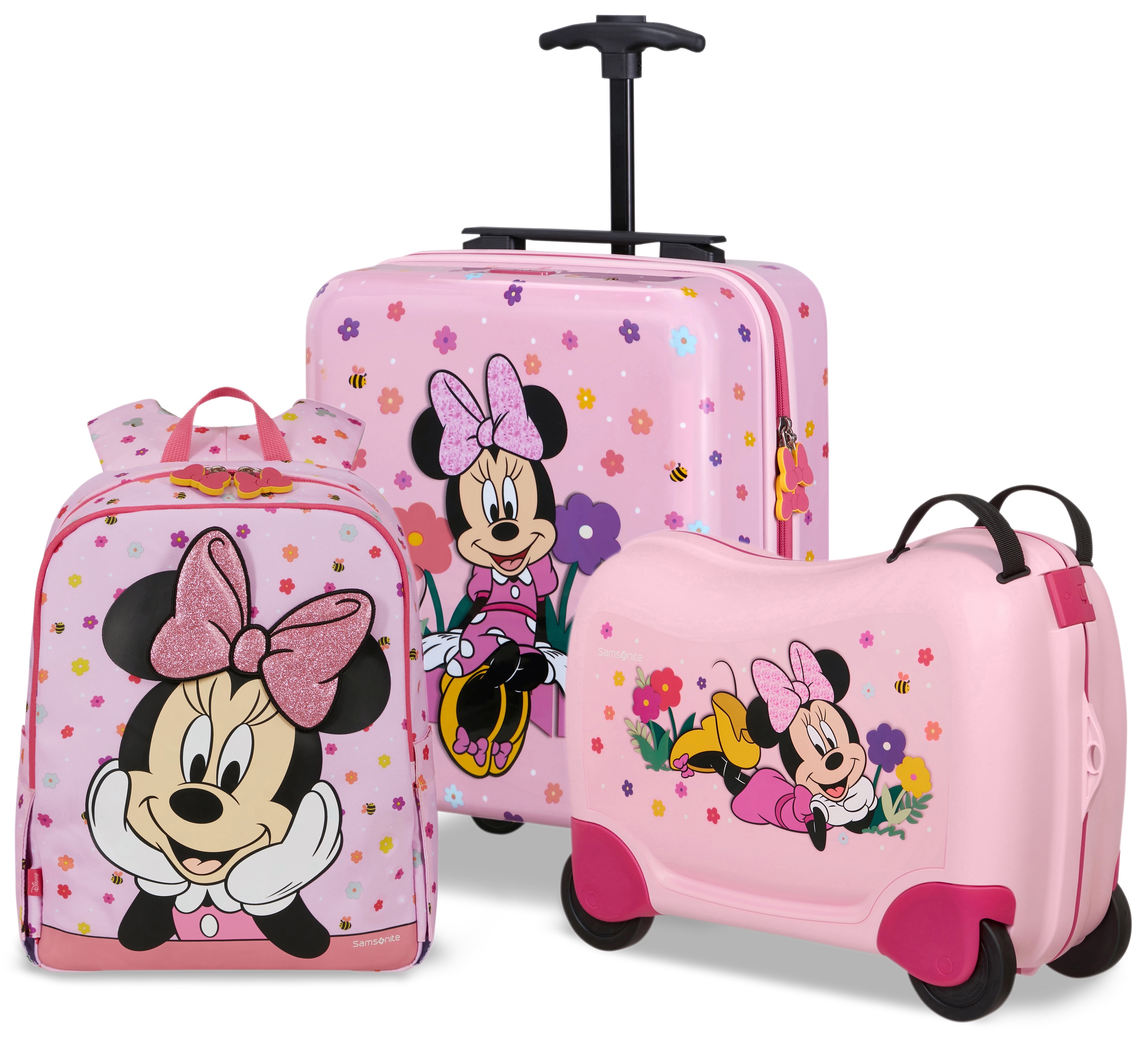 SAMSONITE Kinder Kinderkoffer "DAYDREAM DISNEY, Minnie Flower Power"minnie flower power, Polycarbonat, Koffer, Kinder-Reisegepäck Kindertrolley