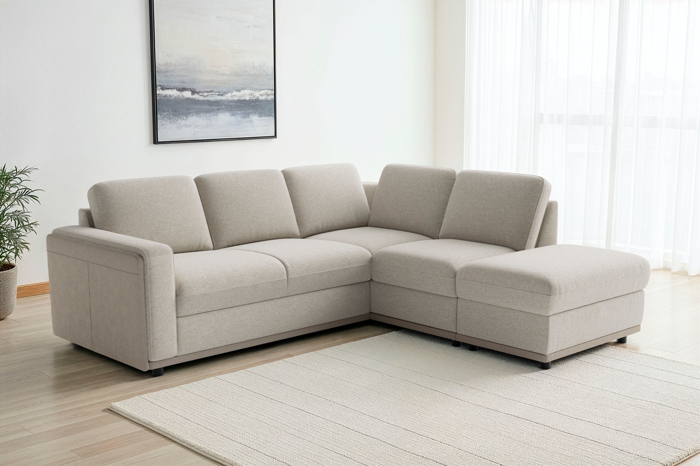 sit&more "Cordoba L-Form, B: 232 cm, optional Schlaffunktion & Stauraum" Couch mit XXL-Komfort, großzügige Sitzfläche