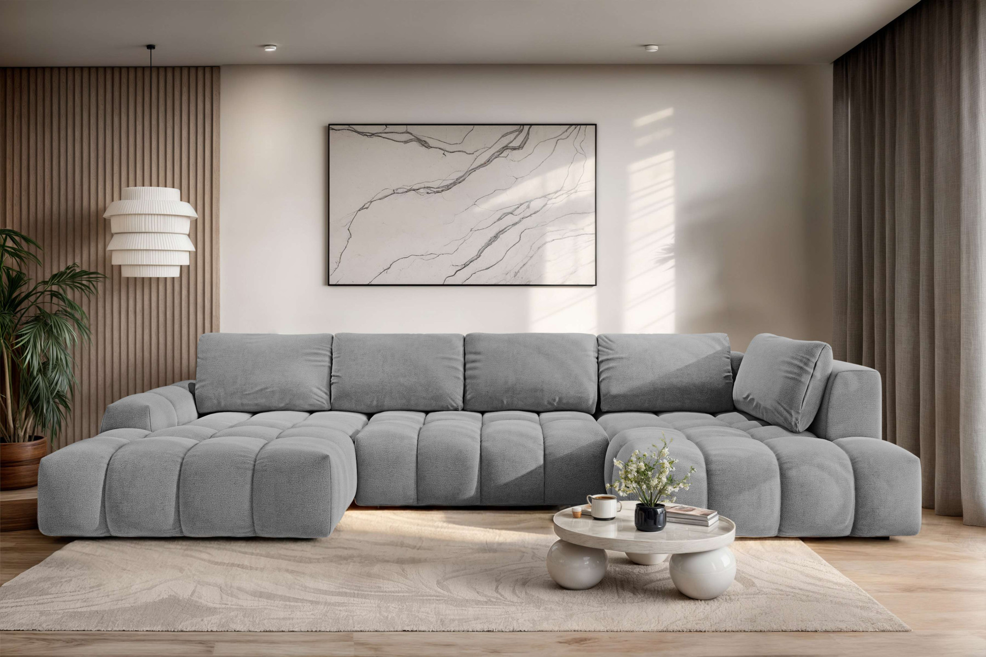 OTTO home Wohnlandschaft "AZITA U-Form, Breite 363 cm - OTTO. Verlässliche Qualität." wahlweise als Schlafsofa mit Bettkasten, Bubble-Optik