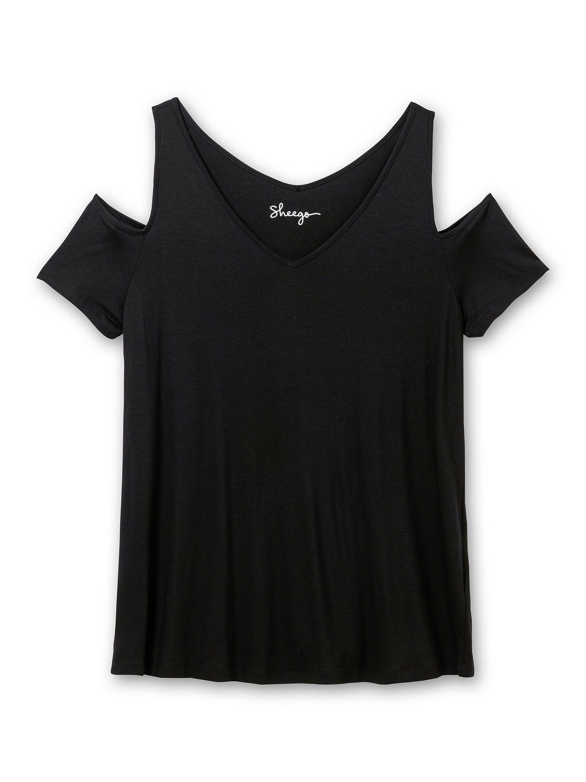 Sheego T-Shirt »Große Größen«, mit V-Ausschnitt, im schulterfreien Look