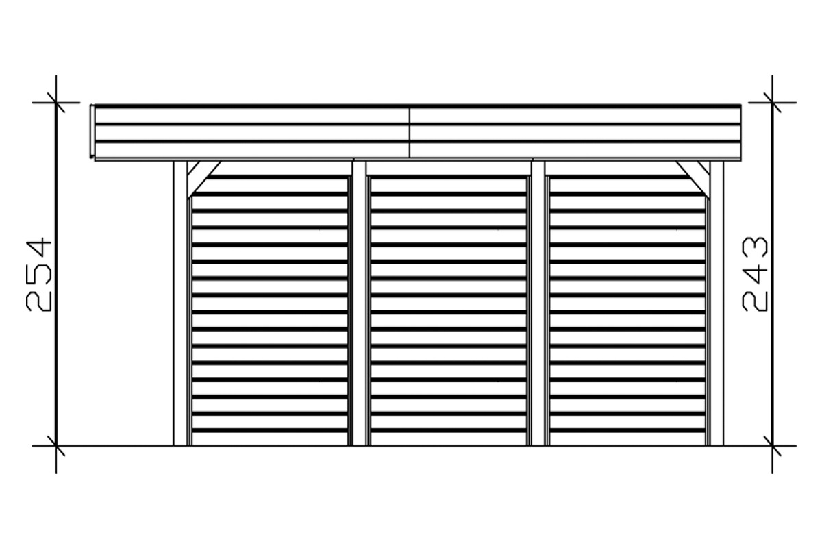 Skanholz Doppelcarport »Friesland 3«, Holz, 514 cm, braun, mit Seiten- und Rückwänden