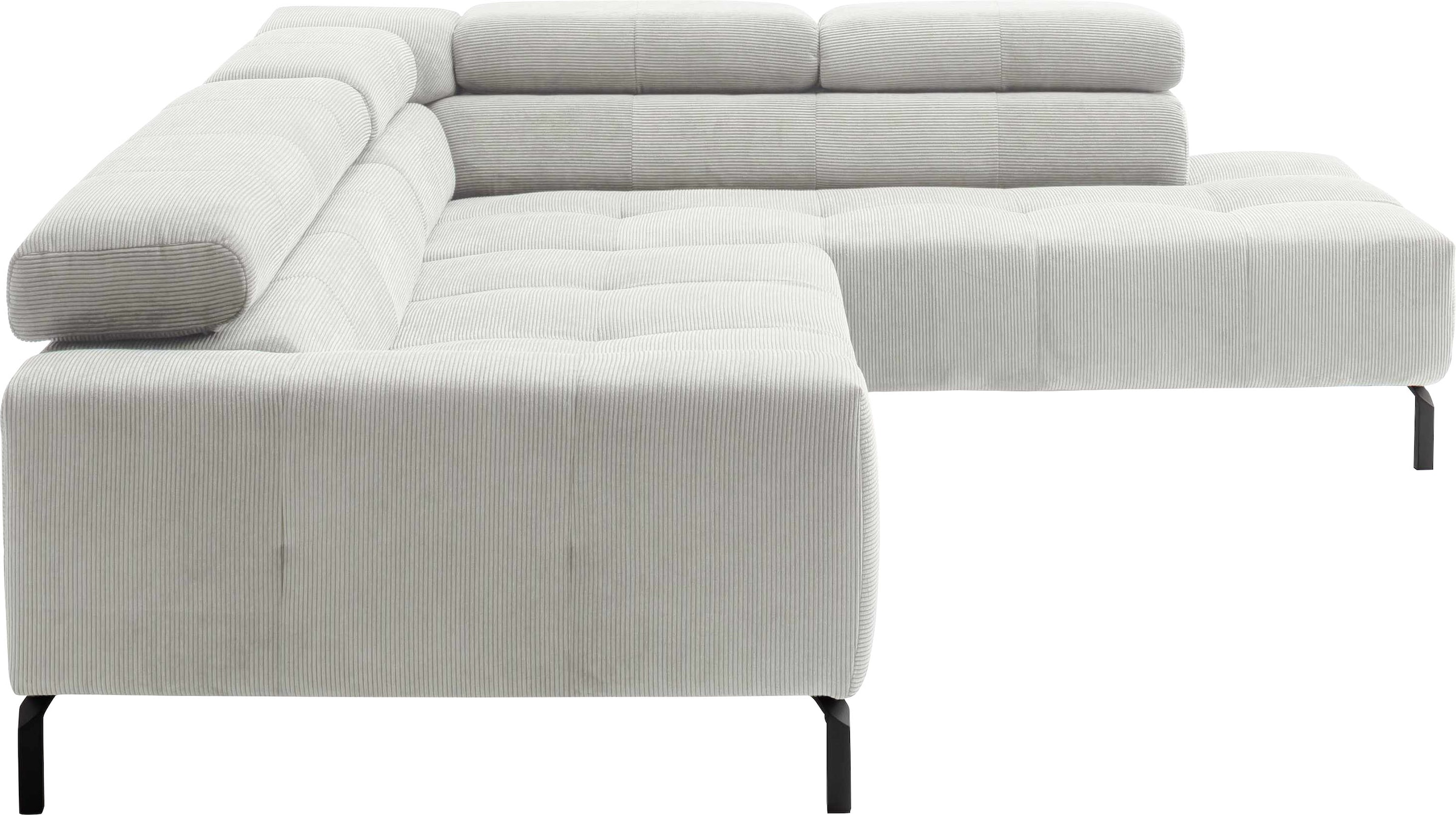 Places of Style Ecksofa »Cleveland, L-Form, incl. Kopfteilverstellung, Breite 276 cm«, wahlweise elektrischer Sitzvorzug