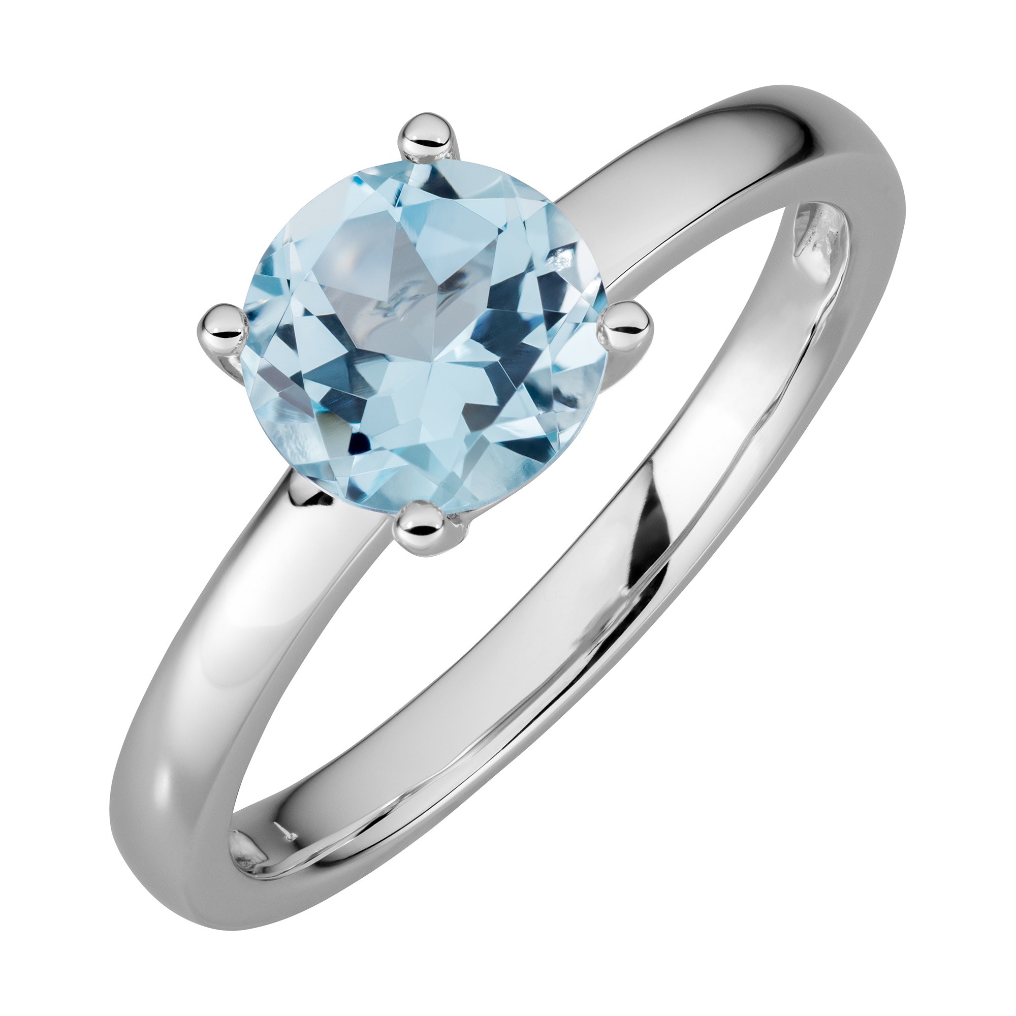 OROLINO Damen Fingerring "Gold 585 mit Blautopas (beh.) Sky blue", 054 (17,2), Gold, weiß, Gold, Fingerringe