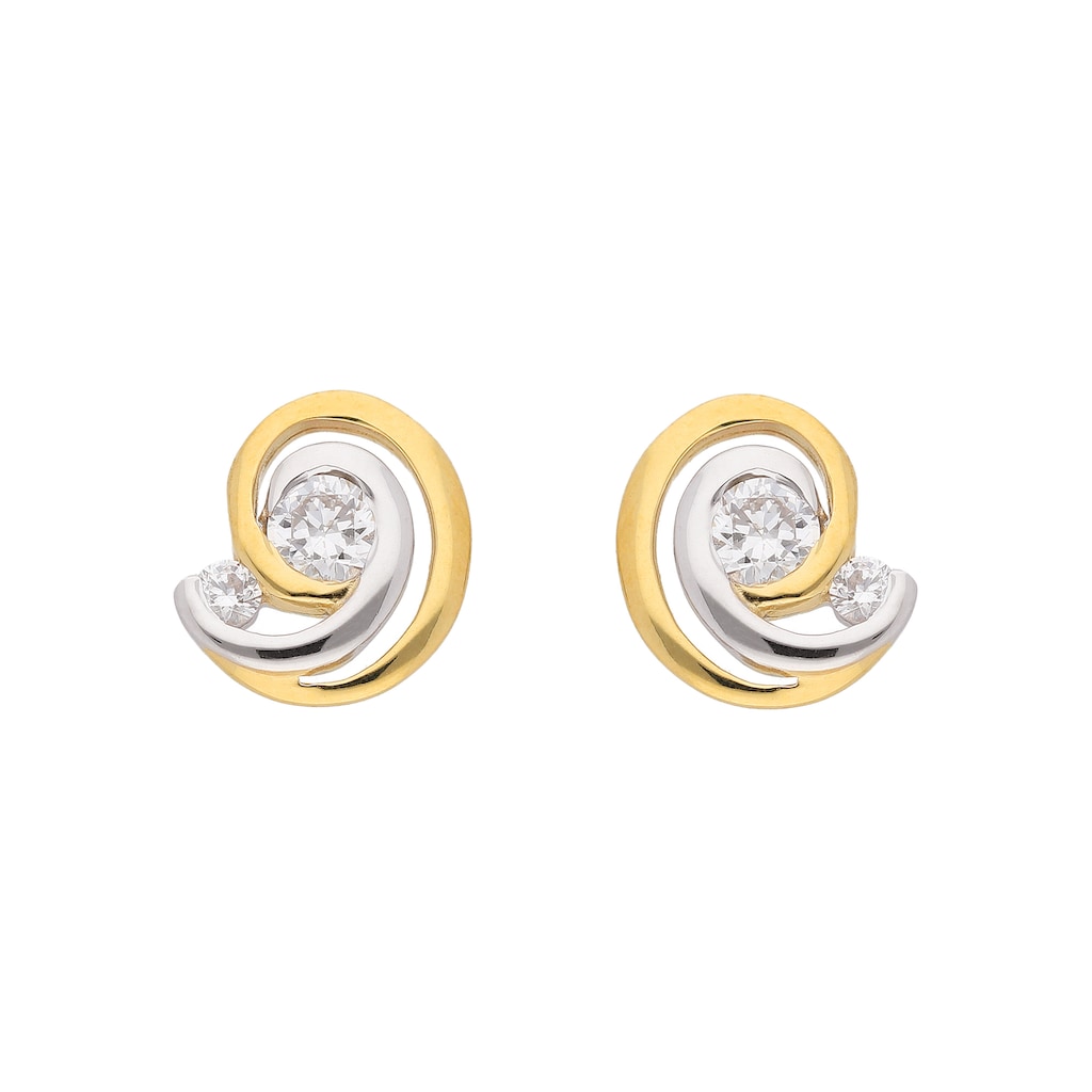 Adelia´s Paar Ohrhänger »333 Gold Ohrringe Ohrstecker« mit Zirkonia Goldschmuck für Damen
