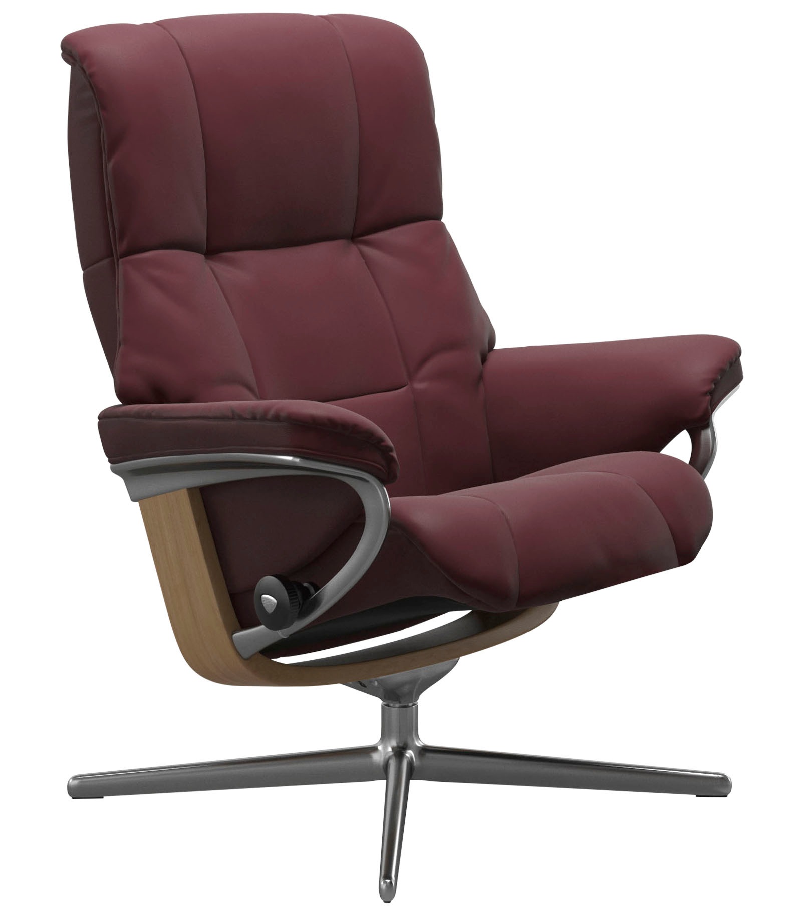 Relaxsessel STRESSLESS "Mayfair", rot (bordeaux batick), B:92cm H:103cm T:79cm, Leder BATICK: BATICK ist ein leicht korrigiertes, durchgefärbtes und genarbtes Möbelleder, bei dem die meisten Unebenheiten und Spuren in der Regel entfernt wurden., Sessel, R 2