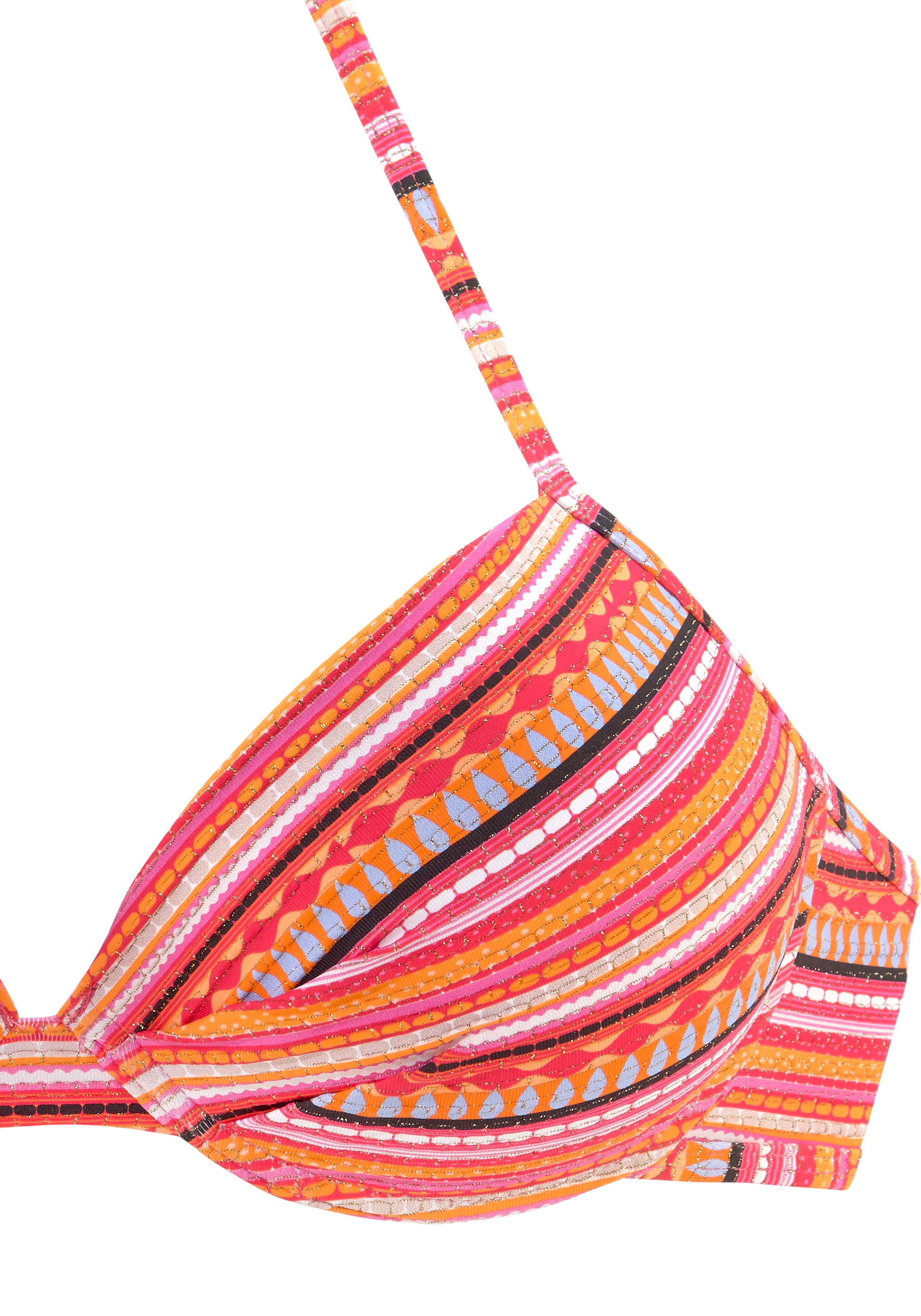 LASCANA Push-Up-Bikini, mit goldfarbenen Glitzerstreifen
