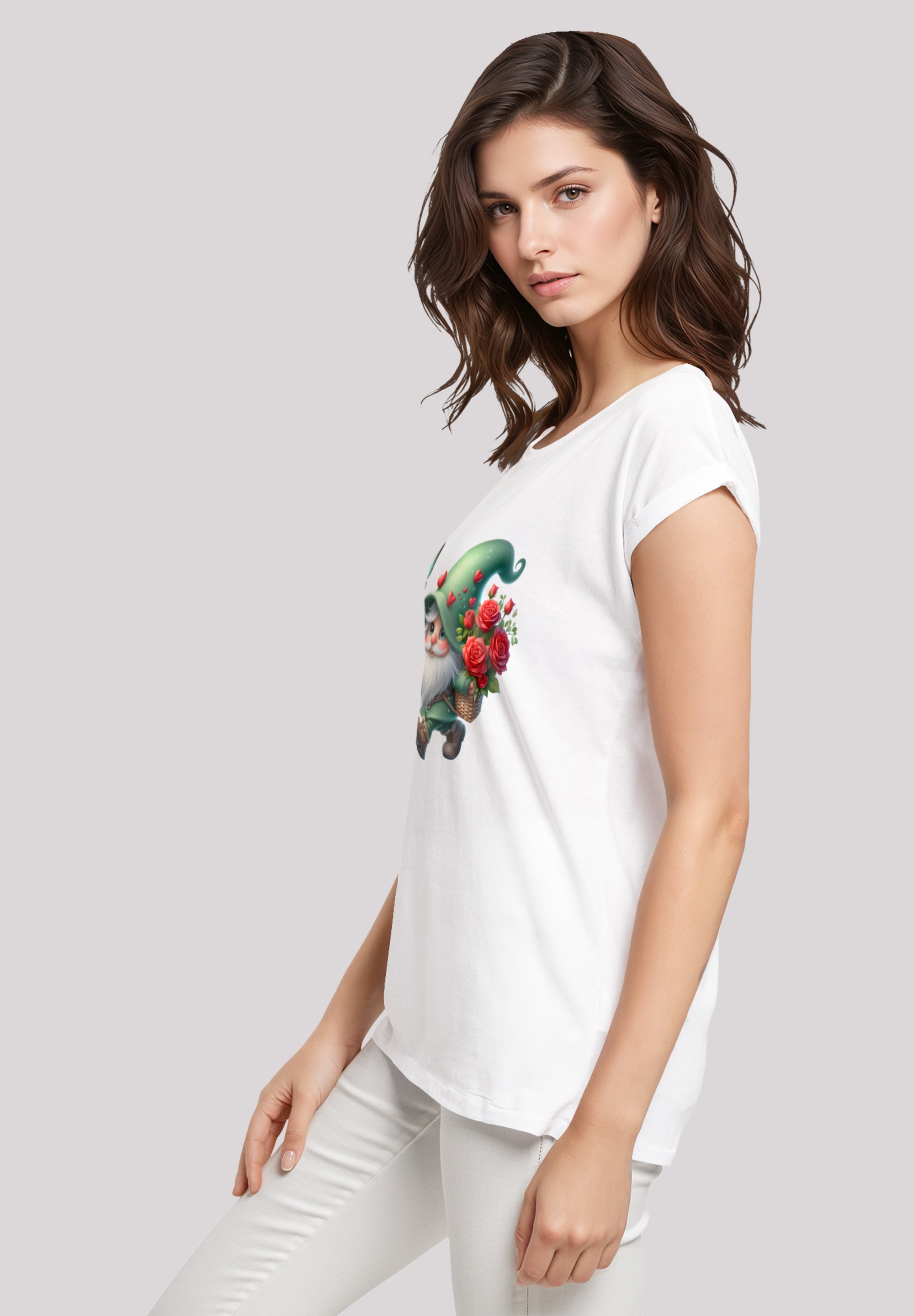 F4NT4STIC T-Shirt »Gnom Frühling Blumen Schmetterling«, Premium Qualität
