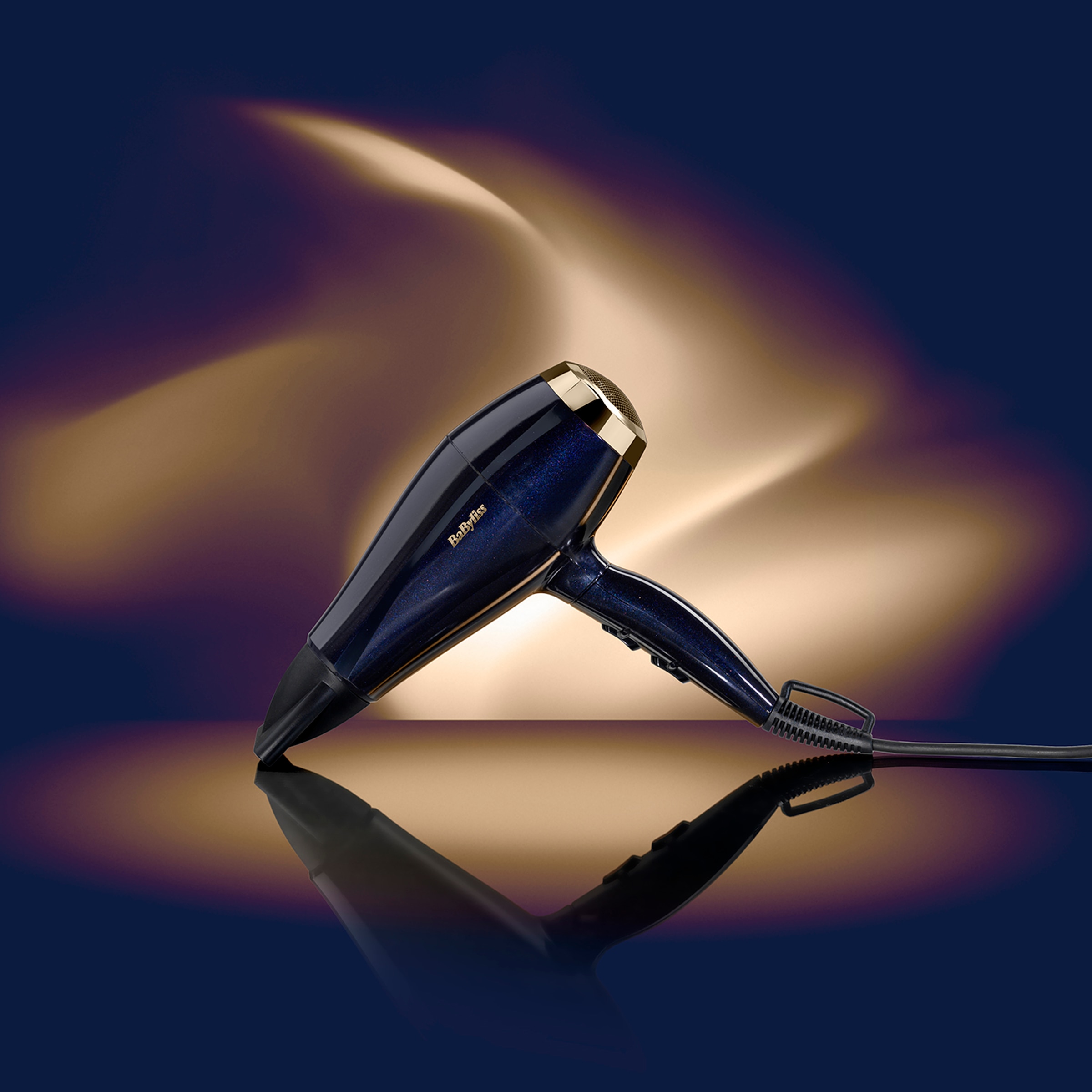 BaByliss Haartrockner »BaByliss Black Onyx Haartrockner mit Ionen-Technologie, 5911E« 2.100 W 20 % schnelleres Trocknen, Föhn mit Aufsatz, besonders leicht