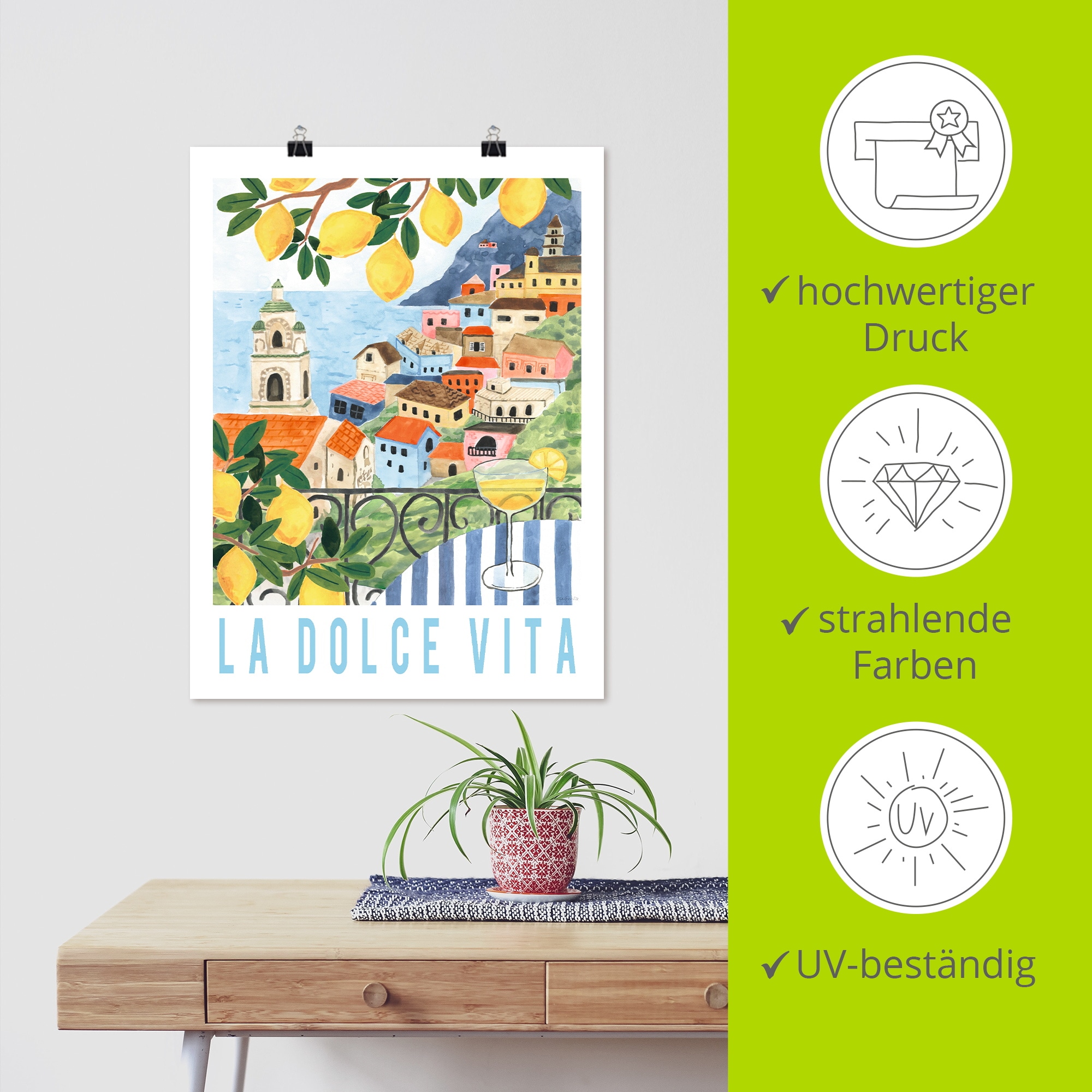 Artland Wandbild »Mediterranean View I« Meer Bilder 1 Stk. tlg. als Alubild, Leinwandbild, Poster, Wandaufkleber in verschied. Größen