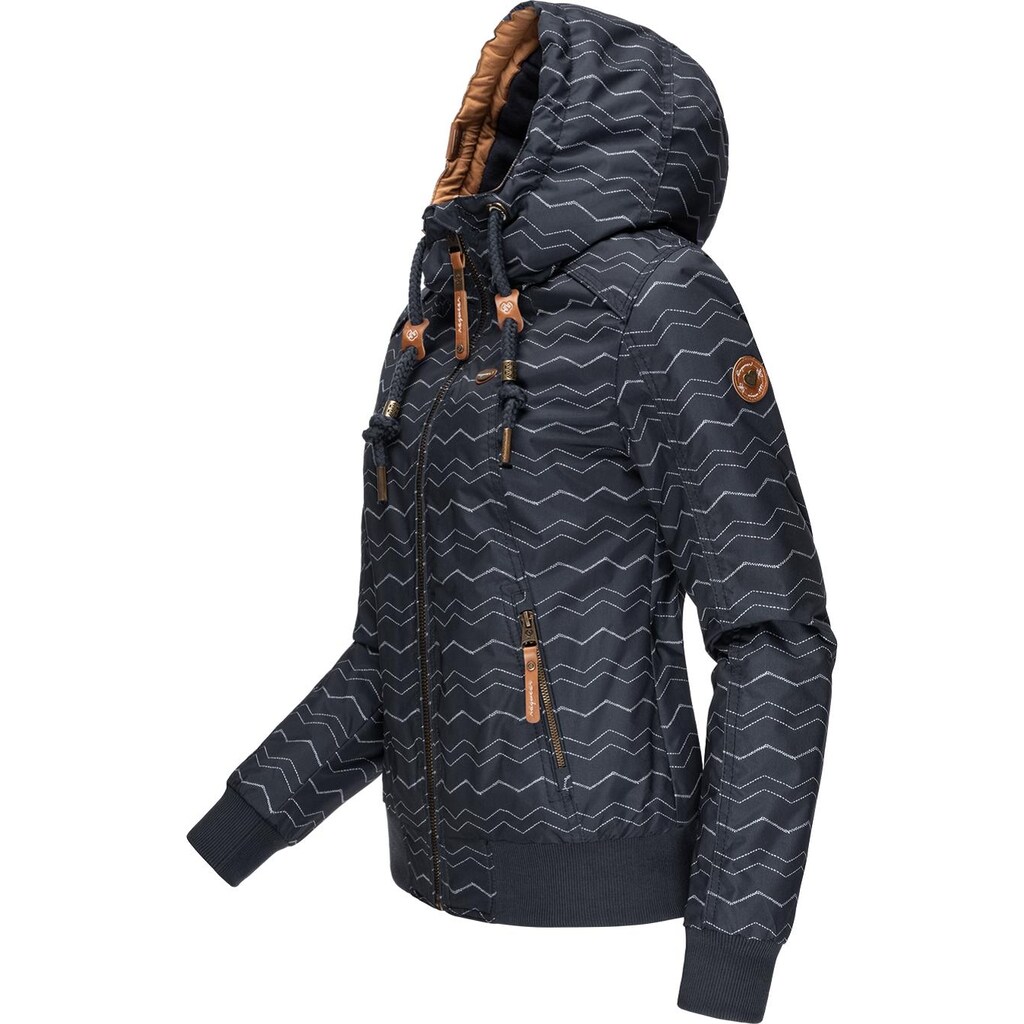 Ragwear Outdoorjacke »Druna Zig Zag Winter«, mit Kapuze