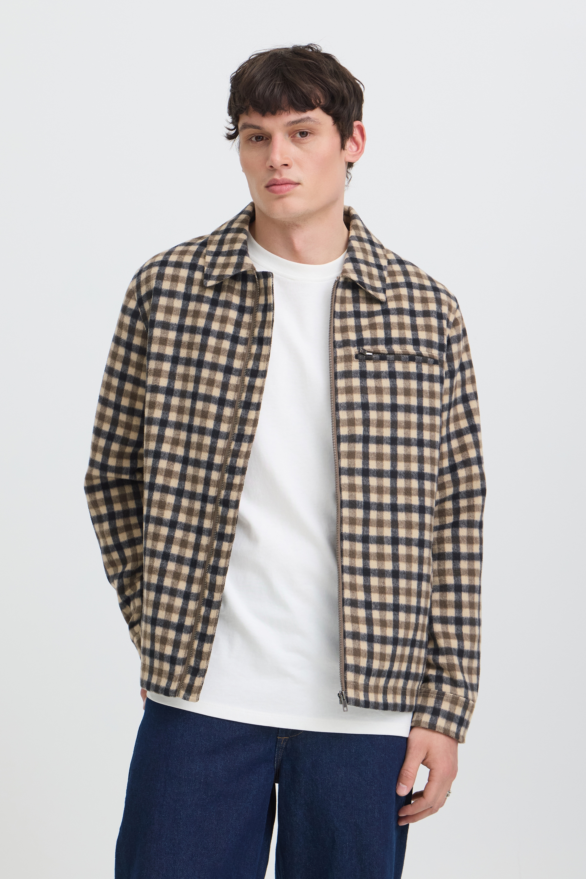 Blend Kurzjacke "BHFIFE CHECK JKT" Kunstfaser, regular fit