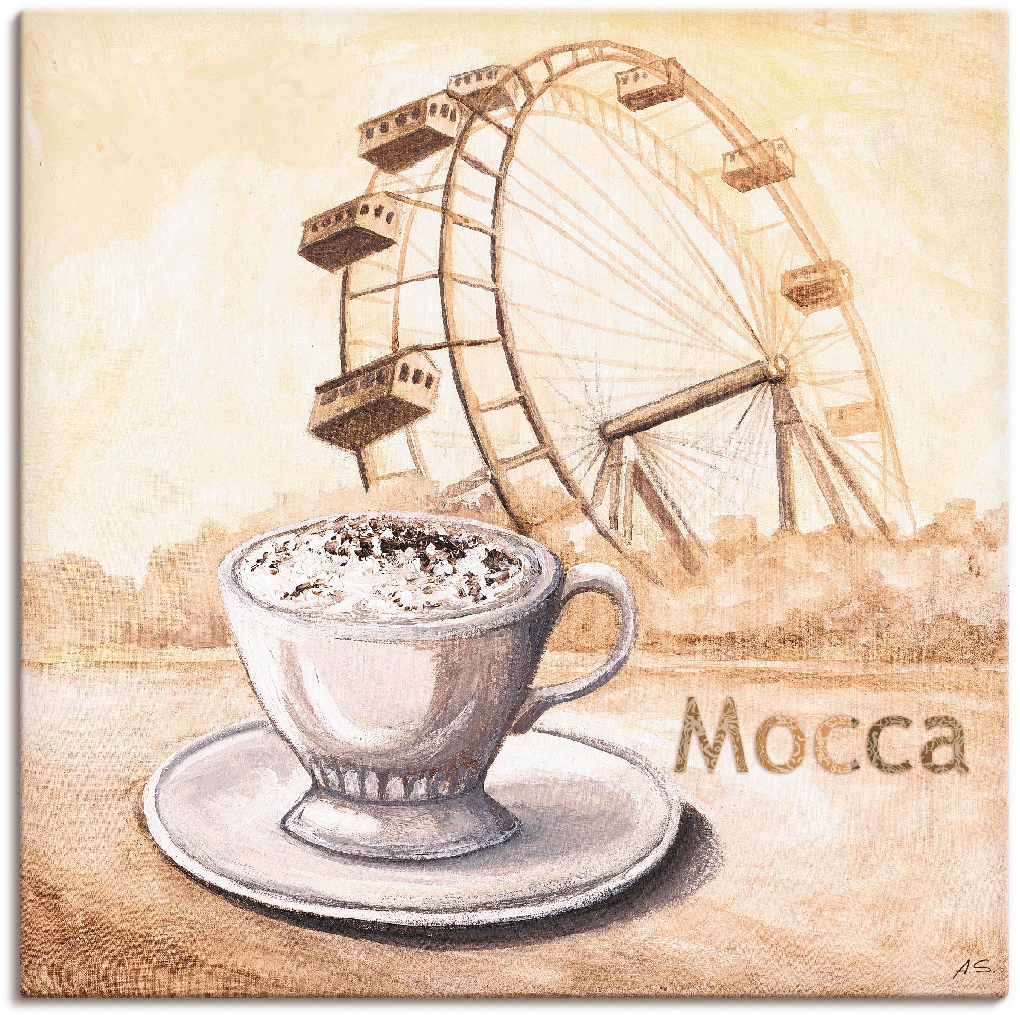 Artland Wandbild »Mocca in Wien«, Kaffee Bilder, (1 St.), als Leinwandbild, Wandaufkleber in verschied. Größen