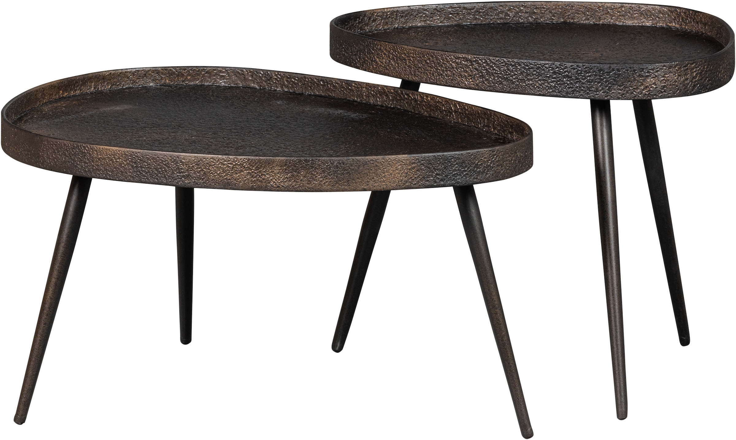 WOOOD Beistelltisch »Crude mit Multiplex-Zinkbeschichtung und Metallbeinen 71 x 52 x 39 cm« Set, 2 Stk. tlg. 2er-Set, unterschiedliche Größen im Set, Tragkraft je 15 kg
