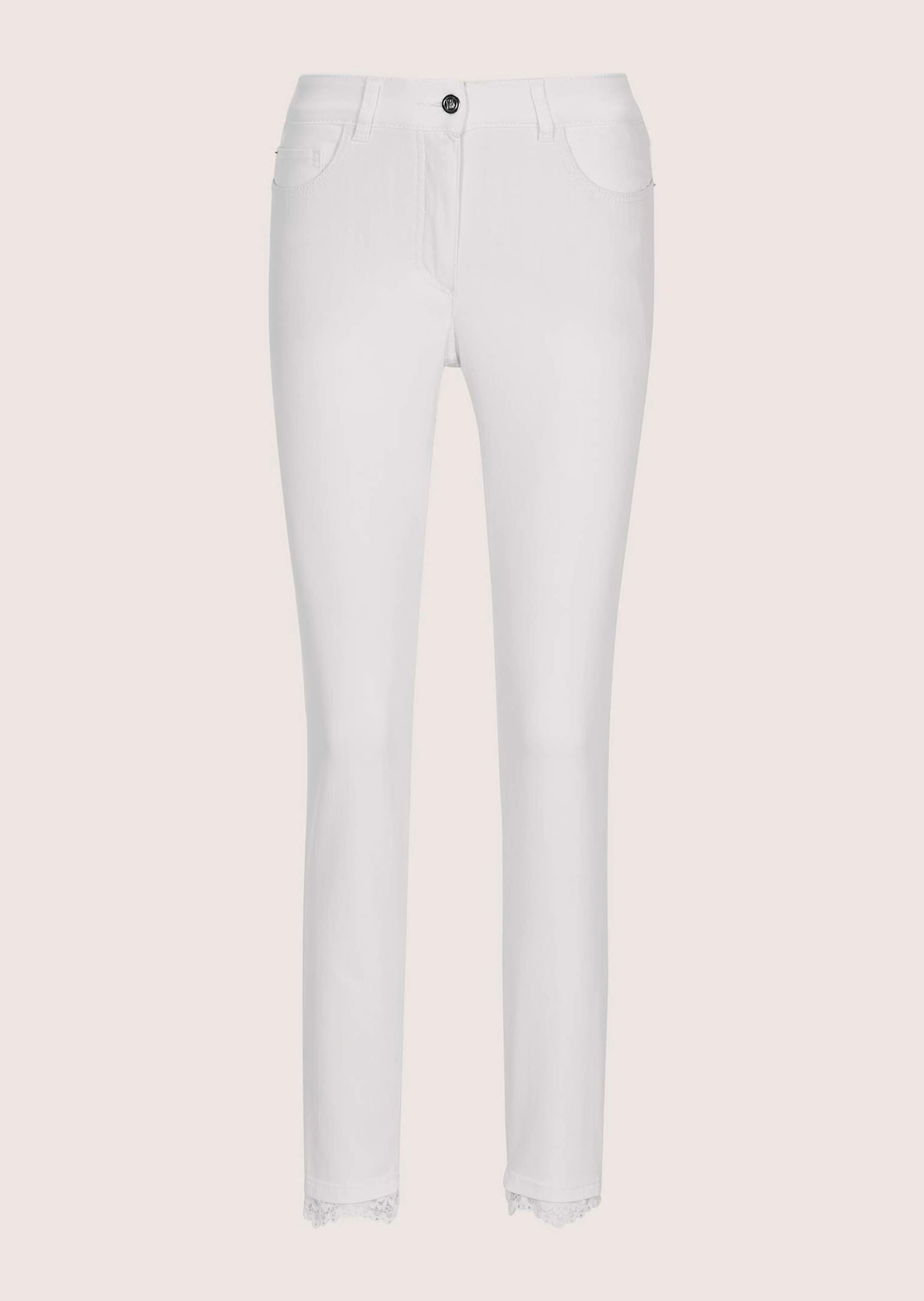 MADELEINE "Jeans Slim Fit Five-Pocket-Hose" 5 Pocket Jeans mit Spitze