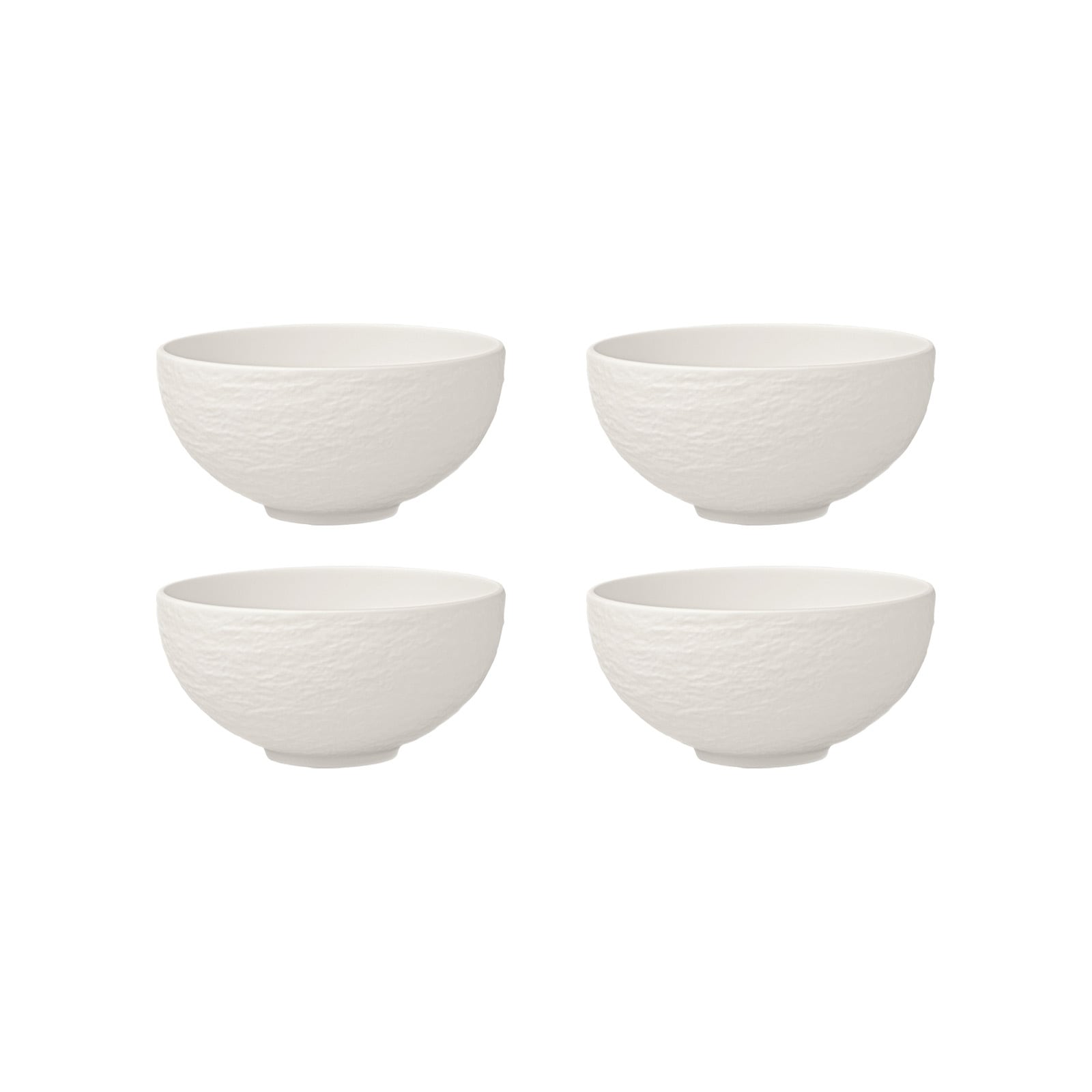Villeroy & Boch Suppenteller "Suppen Bol Manufacture Rock Blanc Ø 12,5 cm 4er Set weiß"