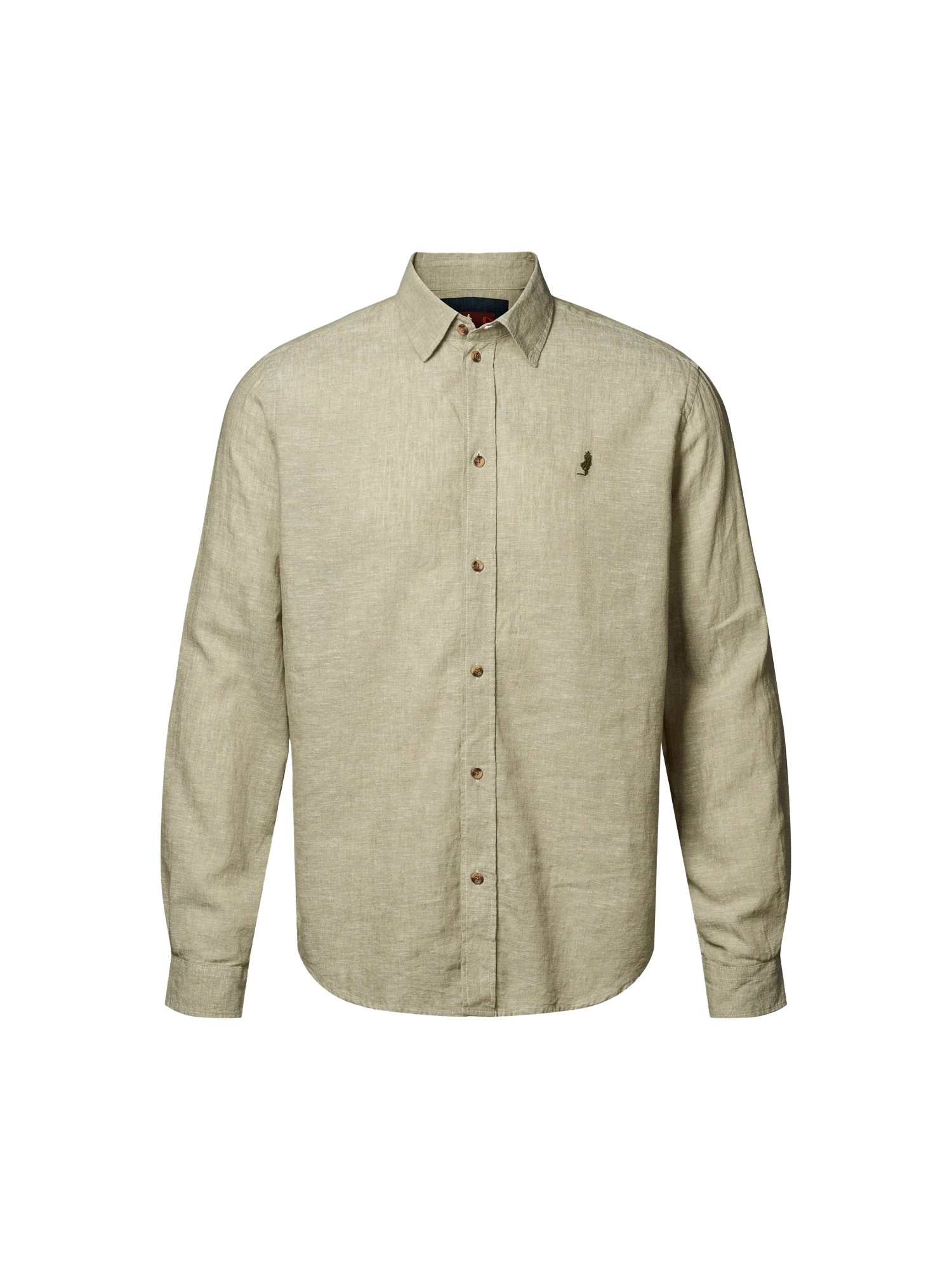 Langarmhemd MCS "MCS shirt MCDean", Herren, Gr. L, Normalgrößen, laurel oak, Obermaterial: 55% Leinen, 45% Baumwolle, Hemden