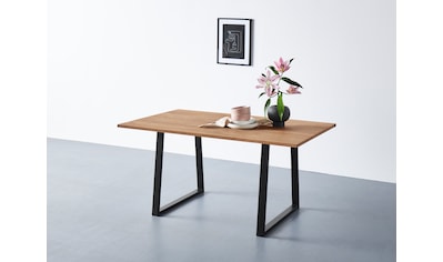 andas Esstisch, Tischplatte aus massiver Eiche, FSC®- Massivholz, Gestell aus Metall kaufen