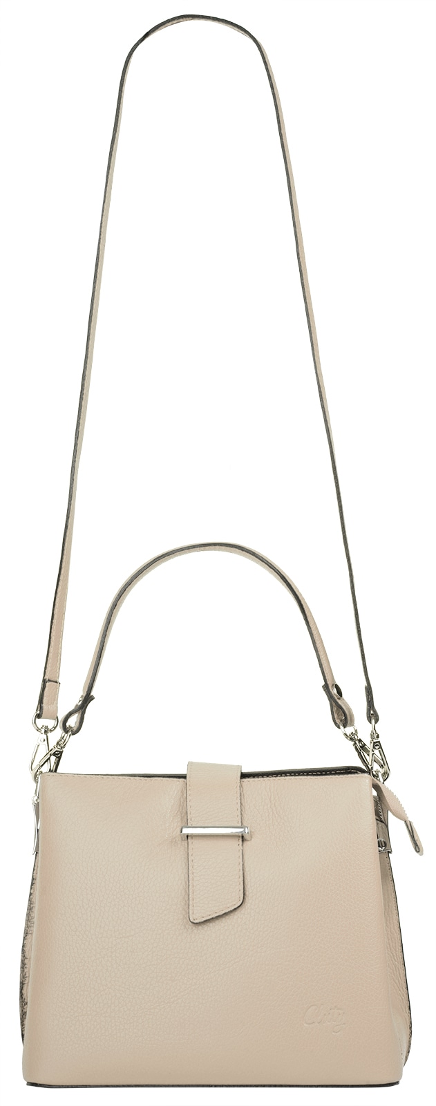 Cluty Henkeltasche, echt Leder, Made in Italy