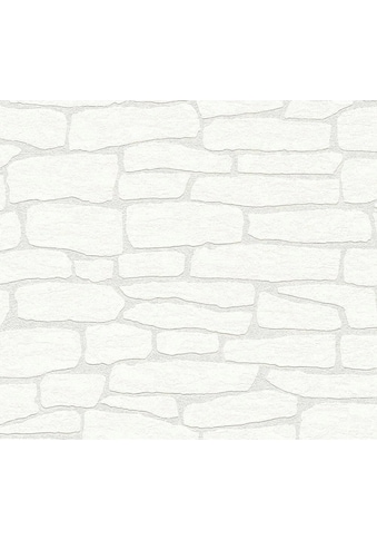Vliestapete »Meistervlies«, Steinoptik, Modern Tapete Stein Weiß Überstreichbar