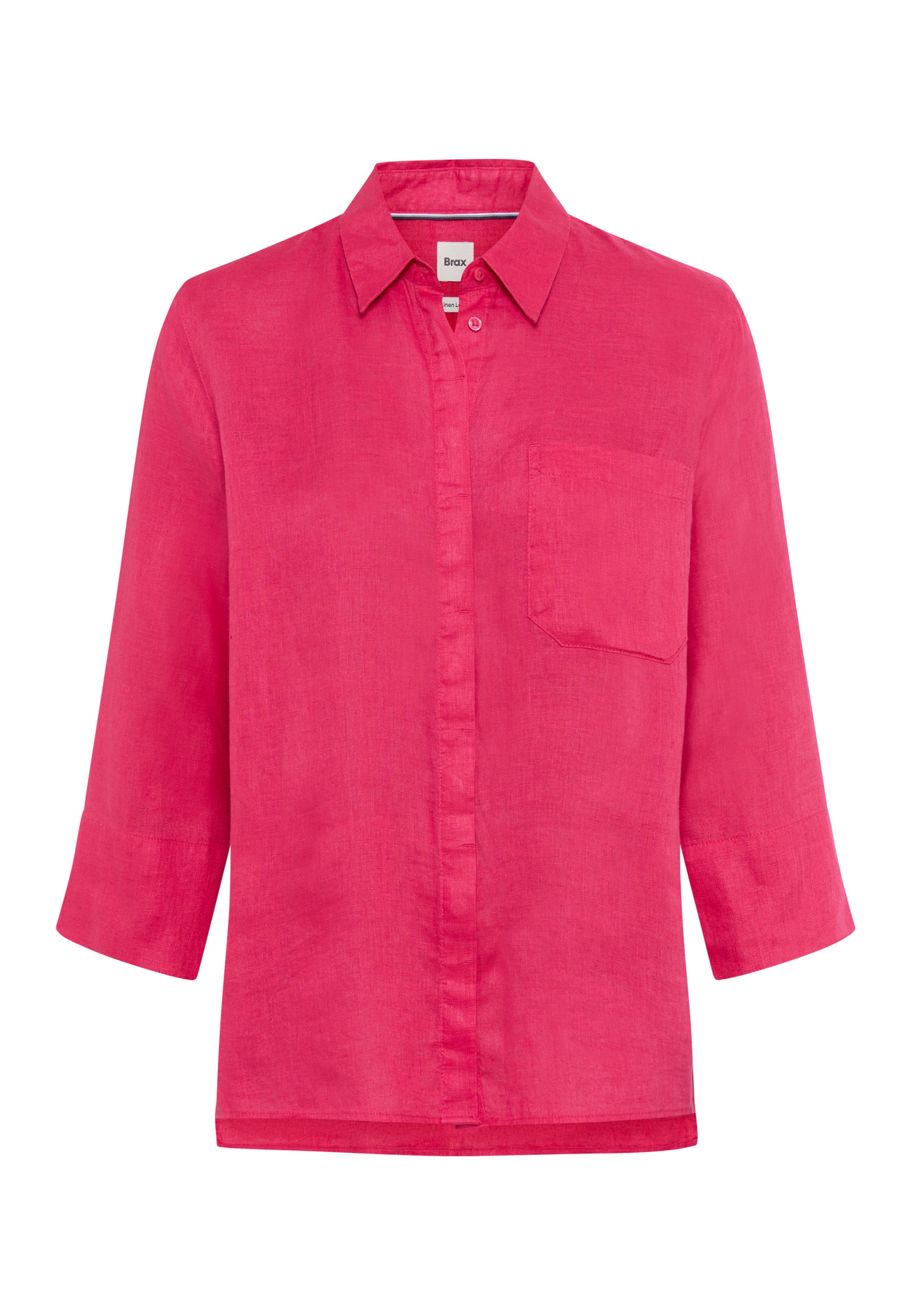 BRAX Damen Kurzarmbluse "Style VICKI"pink, Gr. 46, Web, 100% Leinen, Blusen