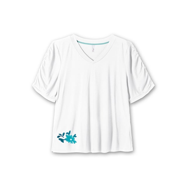 Sheego Longshirt »Große Größen«, mit Blütenprint am Saum online kaufen |  BAUR