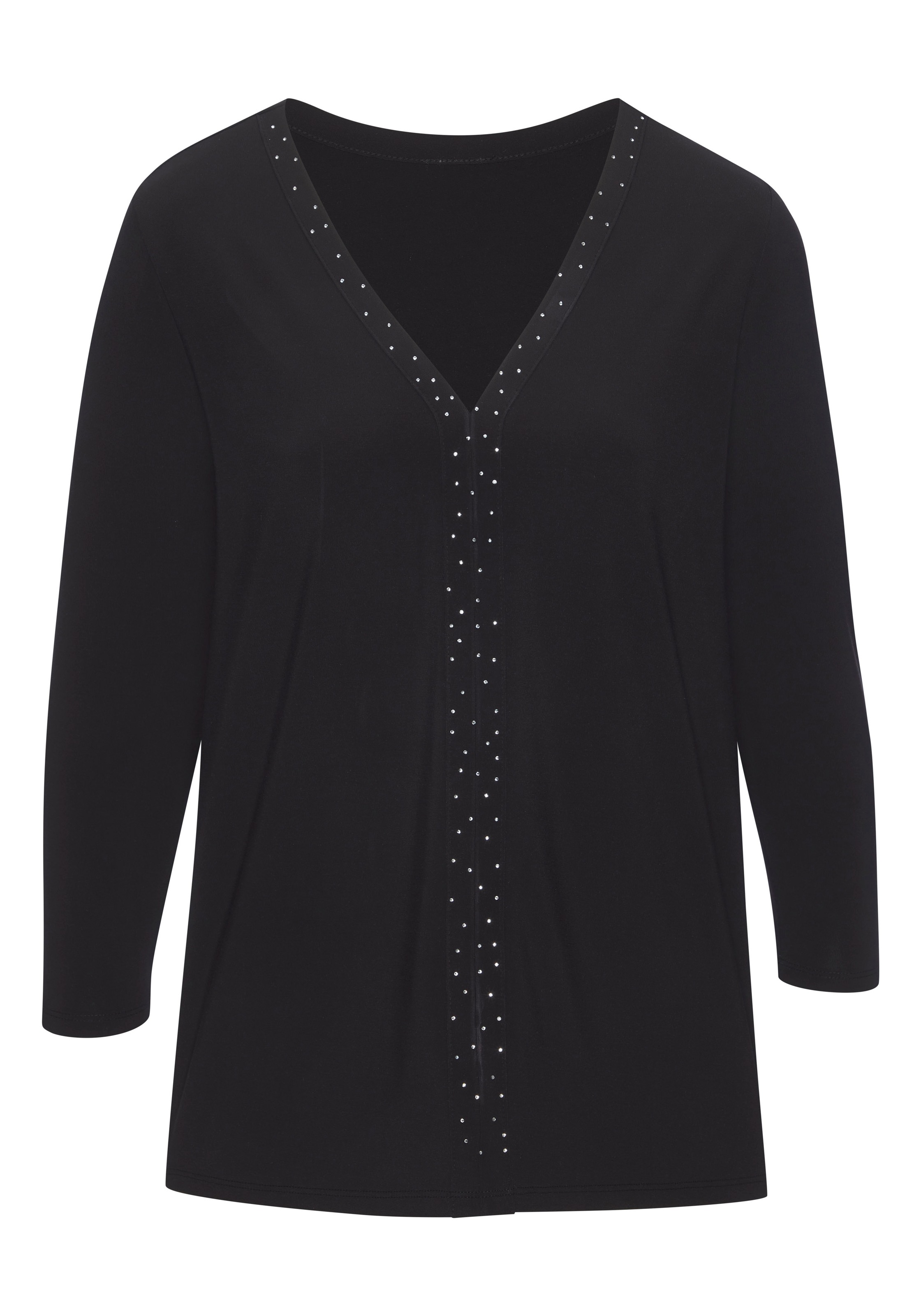 LASCANA 3/4-Arm-Shirt "mit modischen Glitzerdetails", aus bügelfreier Quali günstig online kaufen