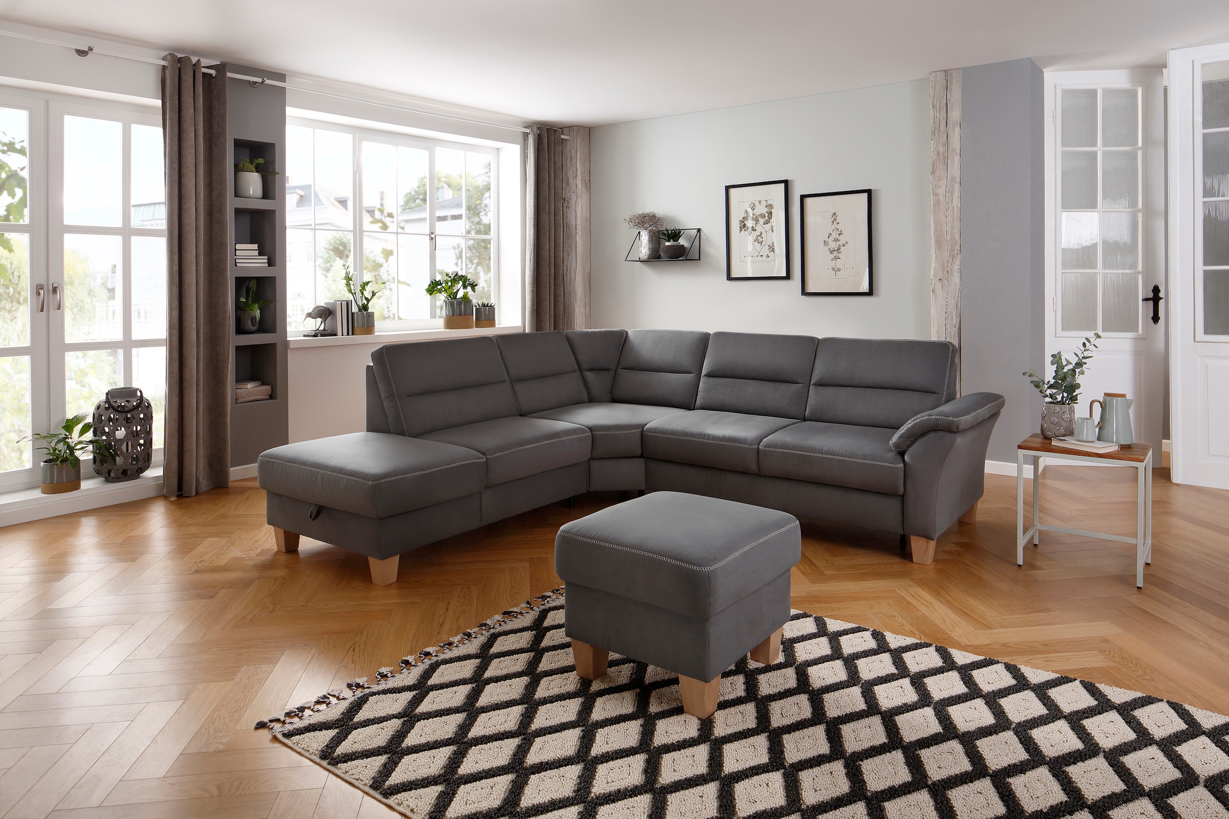 Home affaire Ecksofa "Soleo L-Form", komfortabel durch Trapezecke mit Relax günstig online kaufen