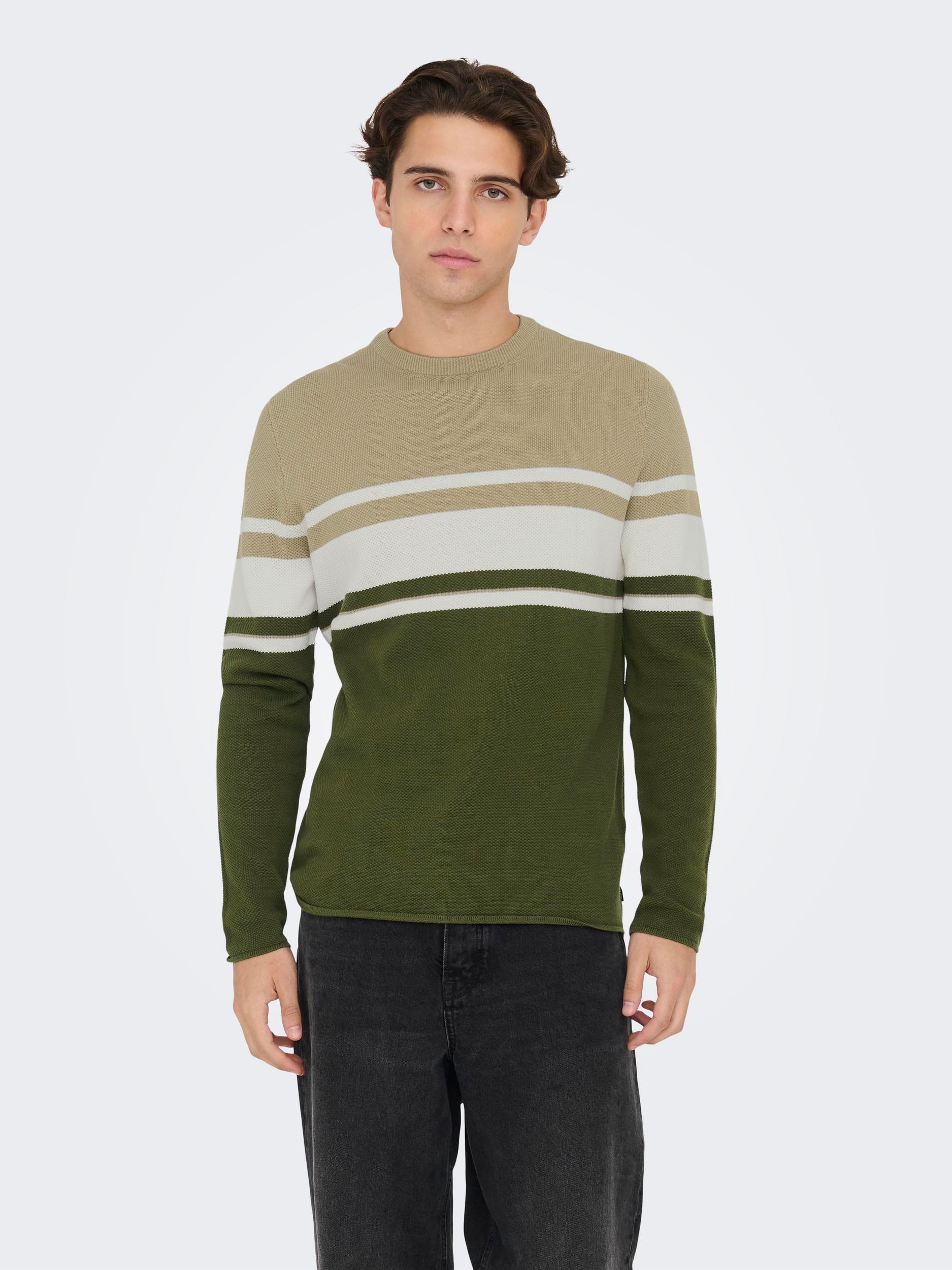 ONLY & SONS Rundhalspullover ONSNIGUEL REG 12 BLOCK CREW KNIT günstig online kaufen