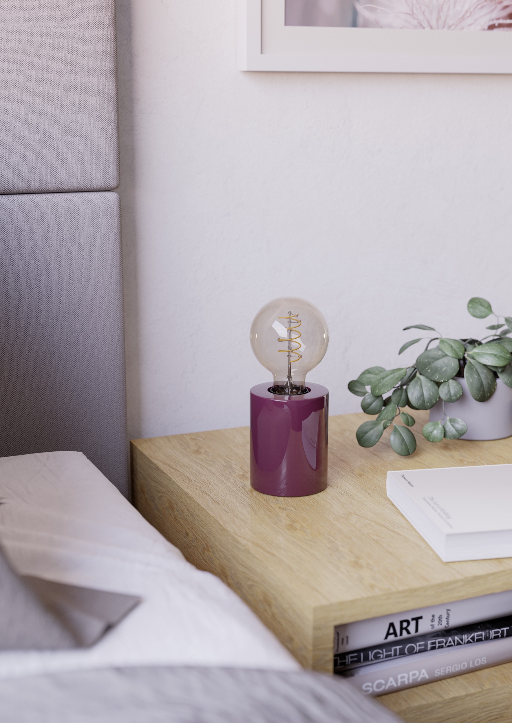 EGLO LED Tischleuchte »MURAMA« E27 1 Stk. Nachttischlampe Zylinder, Deko Tischleuchte Wohnzimmer, E27 Fassung