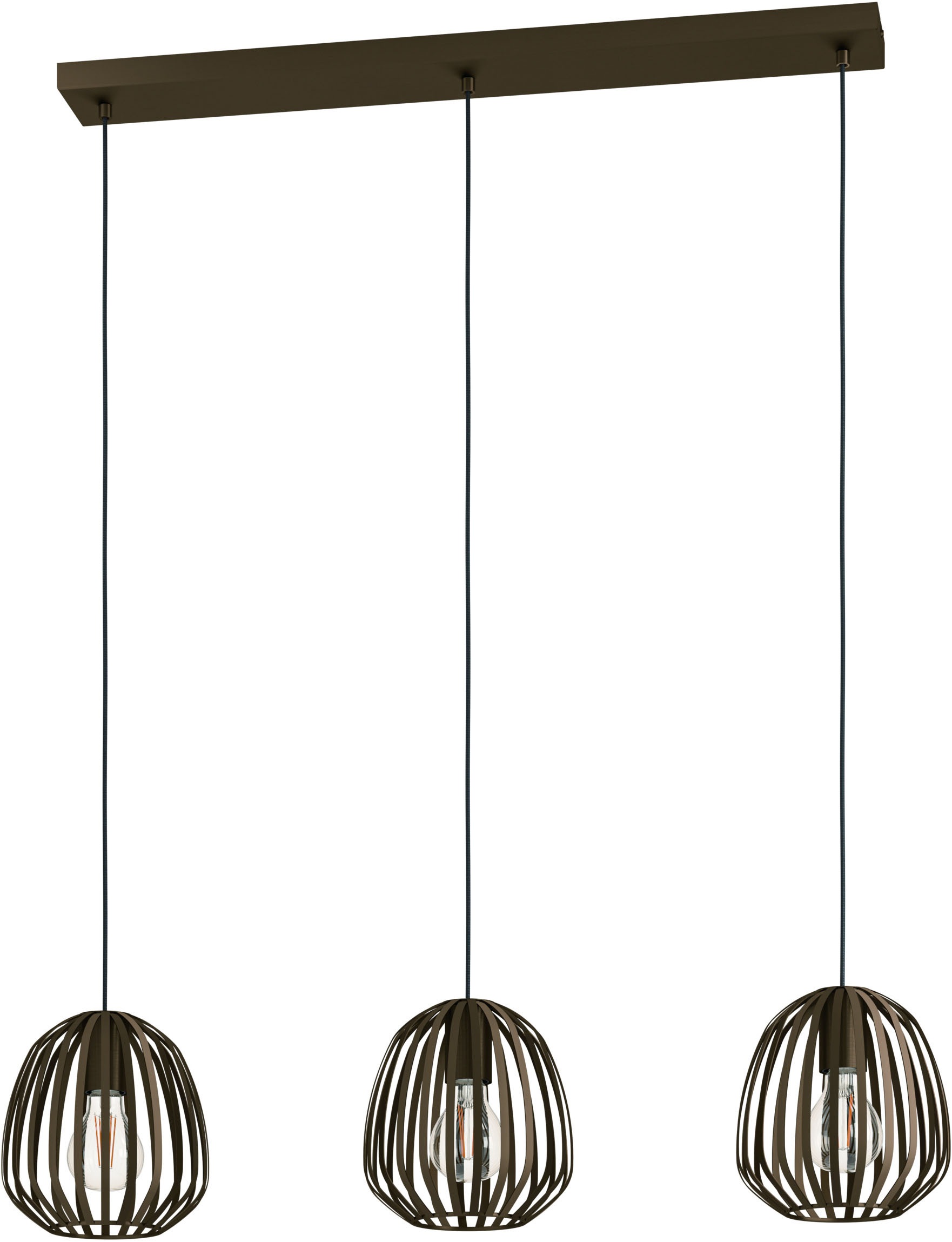 EGLO Hängeleuchte »ESPINAL Pendellampe - Stahl - E27 - 3X40W - IP20« E27 1 Stk. Hängelampe, Deckenlampe, Wohnzimmer, Esszimmer, L90 x B19,5 x H110 cm
