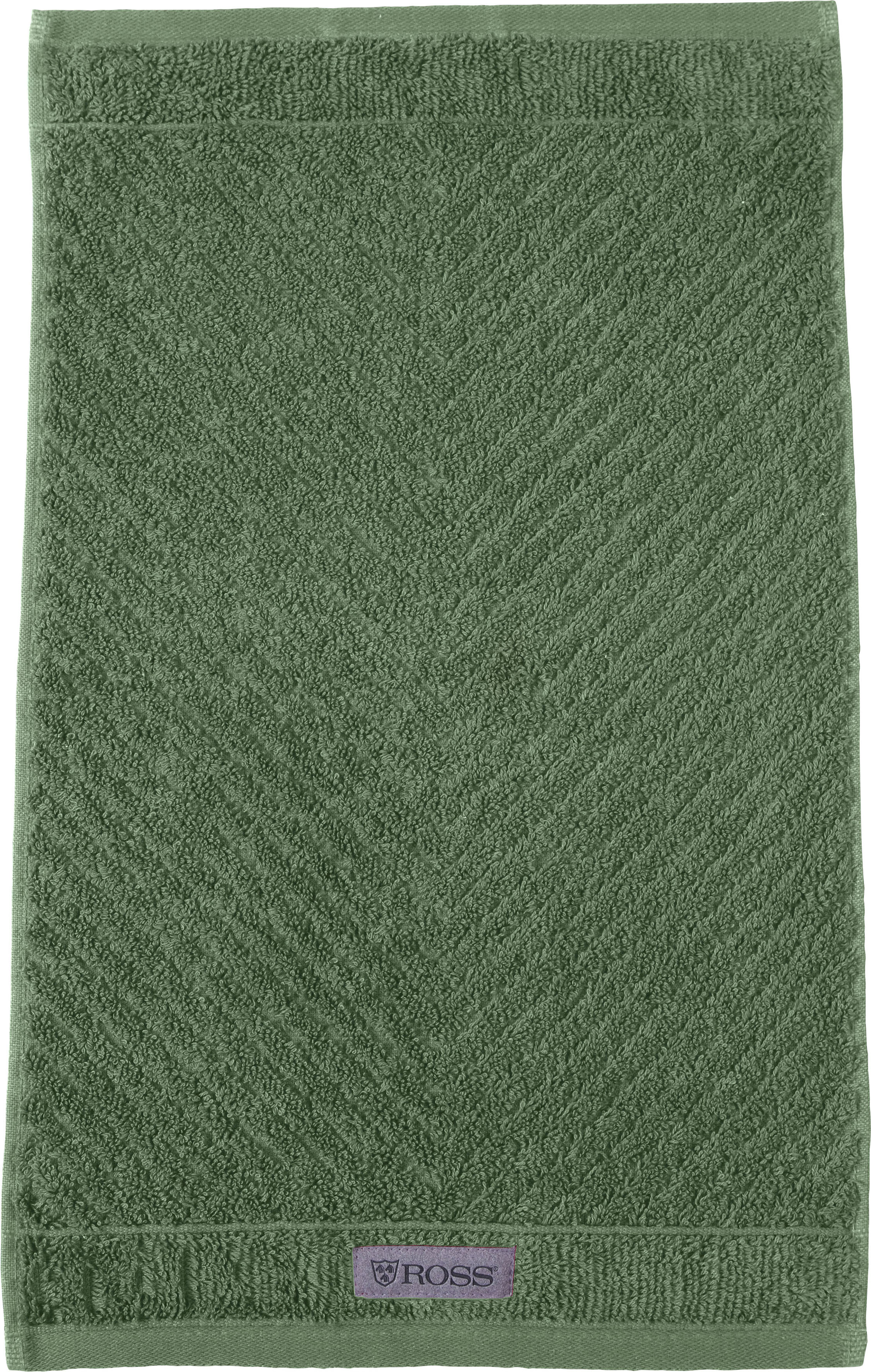 Thumbnail - ROSS Gästehandtuch "Smart" Uni-Rippe mit Velourslabel
