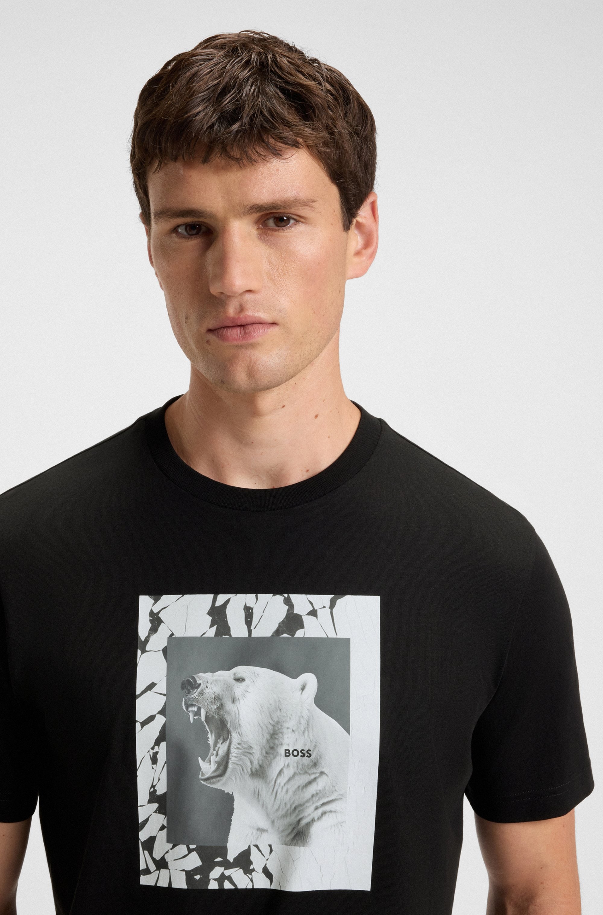 BOSS ORANGE T-Shirt »Te lupo«, runder Ausschnitt, regular fit, Fotodruck