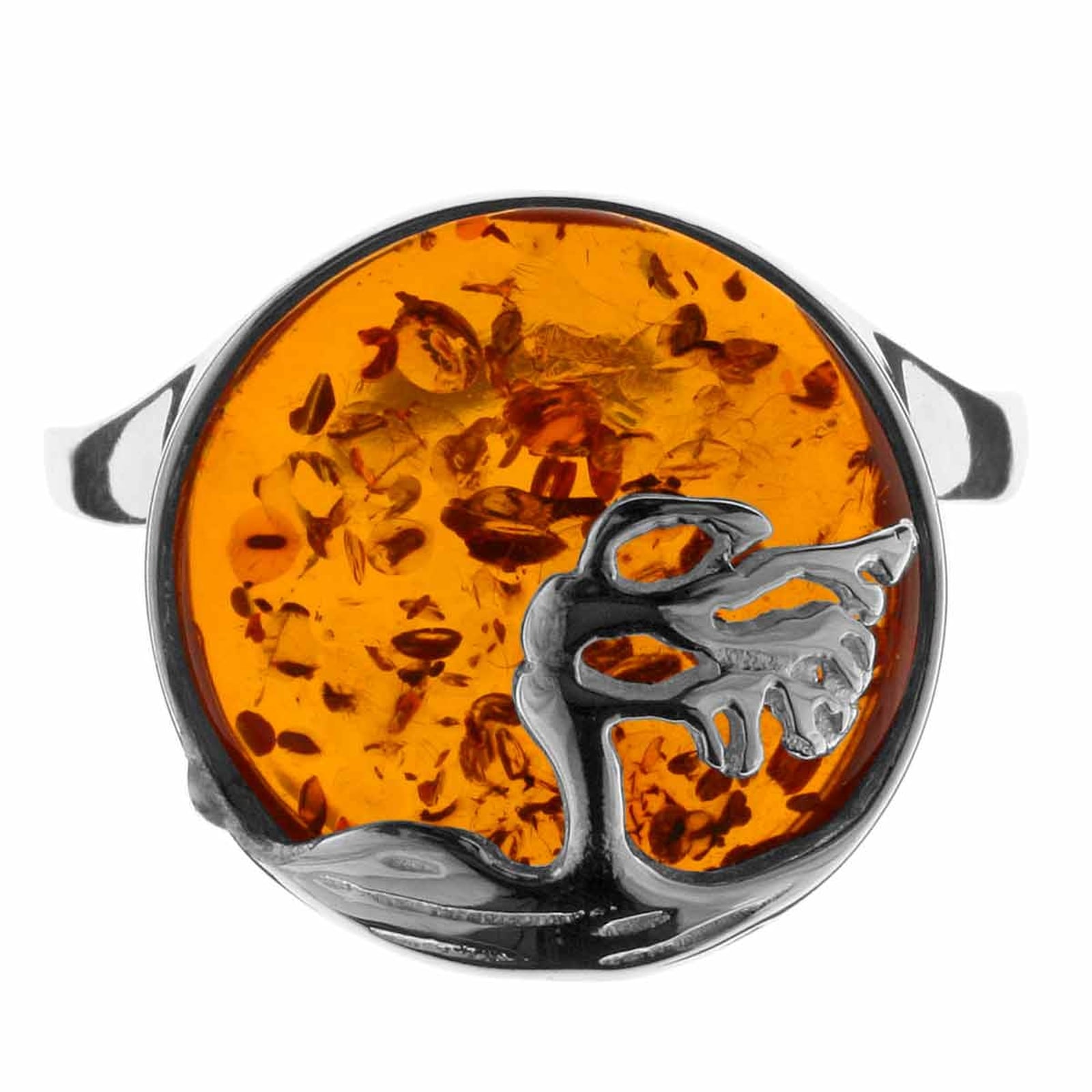 OSTSEE-SCHMUCK Fingerring »- Windflüchter 15 mm - Silber 925/000 - Bernstein«