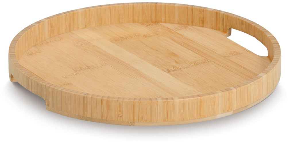 ZELLER PRESENT Tablett "Serviertablett, Bambus", Ø 32cmhellbraun, Tabletts, pflegeleicht, einfacher Transport