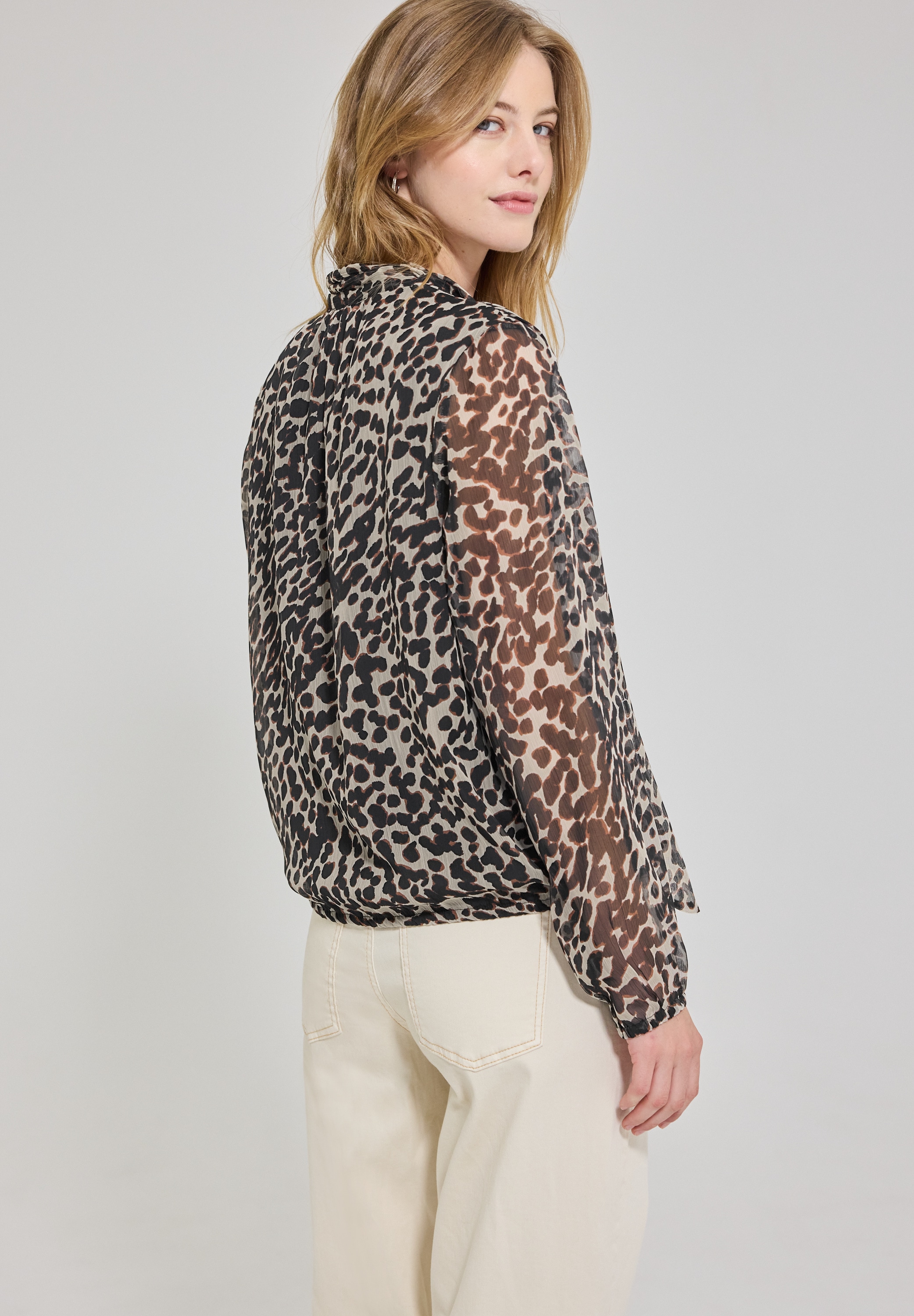 STREET ONE STUDIO Langarmbluse mit Chiffon-Lagen-Look