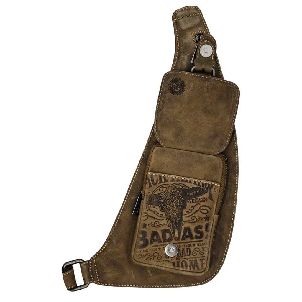 Damenmode Taschen JACK'S INN 54 Umhängetasche »Vengeance«, mit aufgesetzter Tasche mit Magnetverschluss dunkelbraun Damenmode Taschen JACK'S INN 54 Umhängetasche »Vengeance«, mit aufgesetzter Tasche mit Magnetverschluss dunkelbraun
