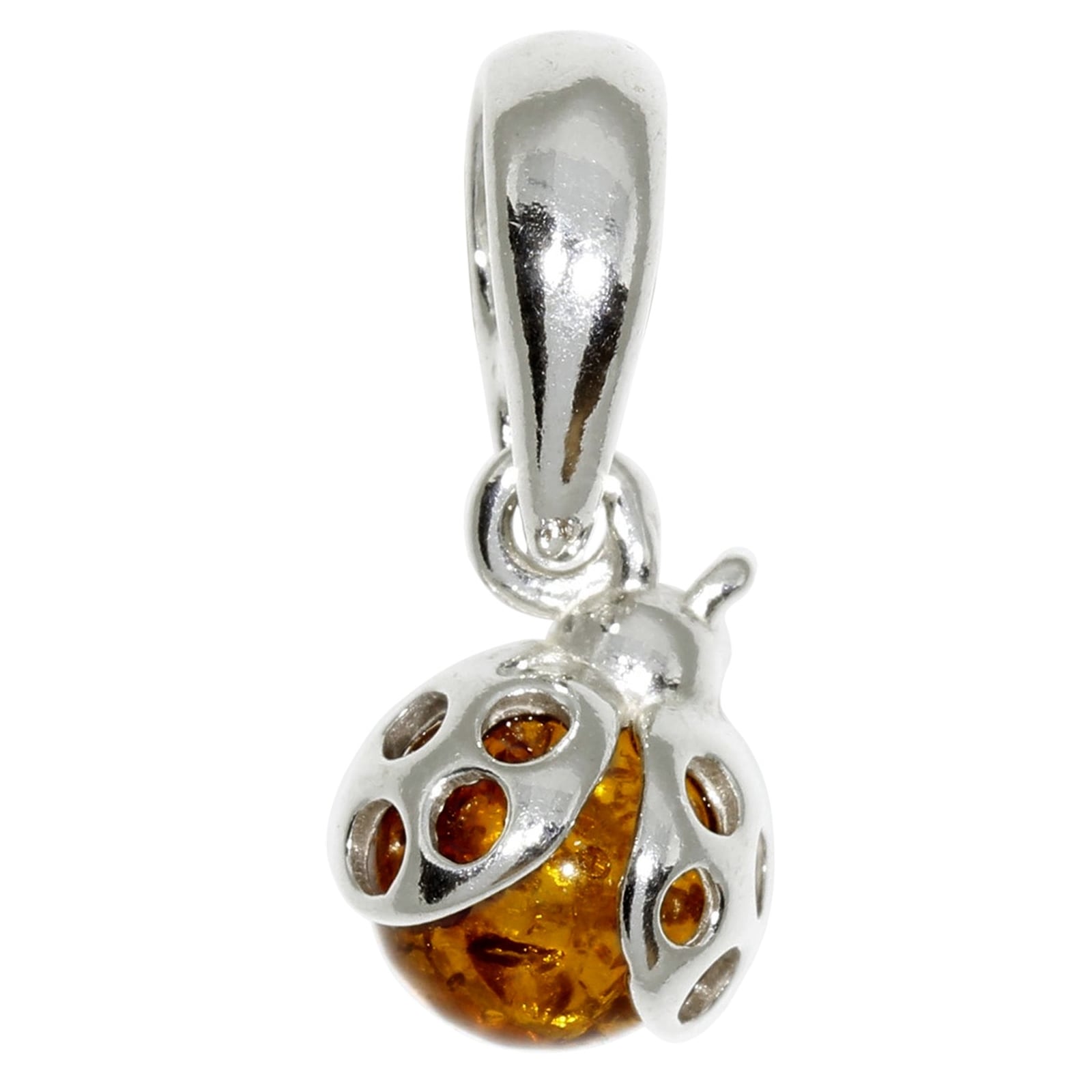 Kettenanhänger OSTSEE-SCHMUCK "- kleiner Marienkäfer - Silber 925/000 - Bernstein" Gr. 18, silber (silber 925, silberfarben, weiß), Schmuckanhänger, Damen, Silber 925 (Sterlingsilber), Kettenanhänger